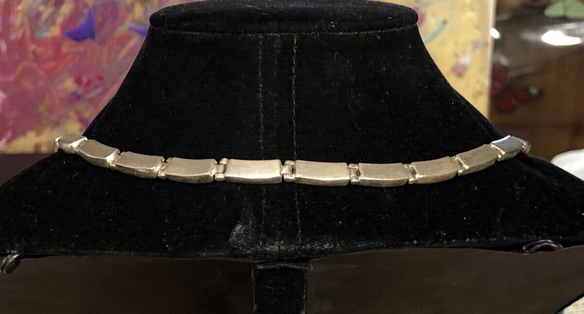Calvin Begay Navajo Sterling Silver Gemstone Inlay Statement Collar Necklace