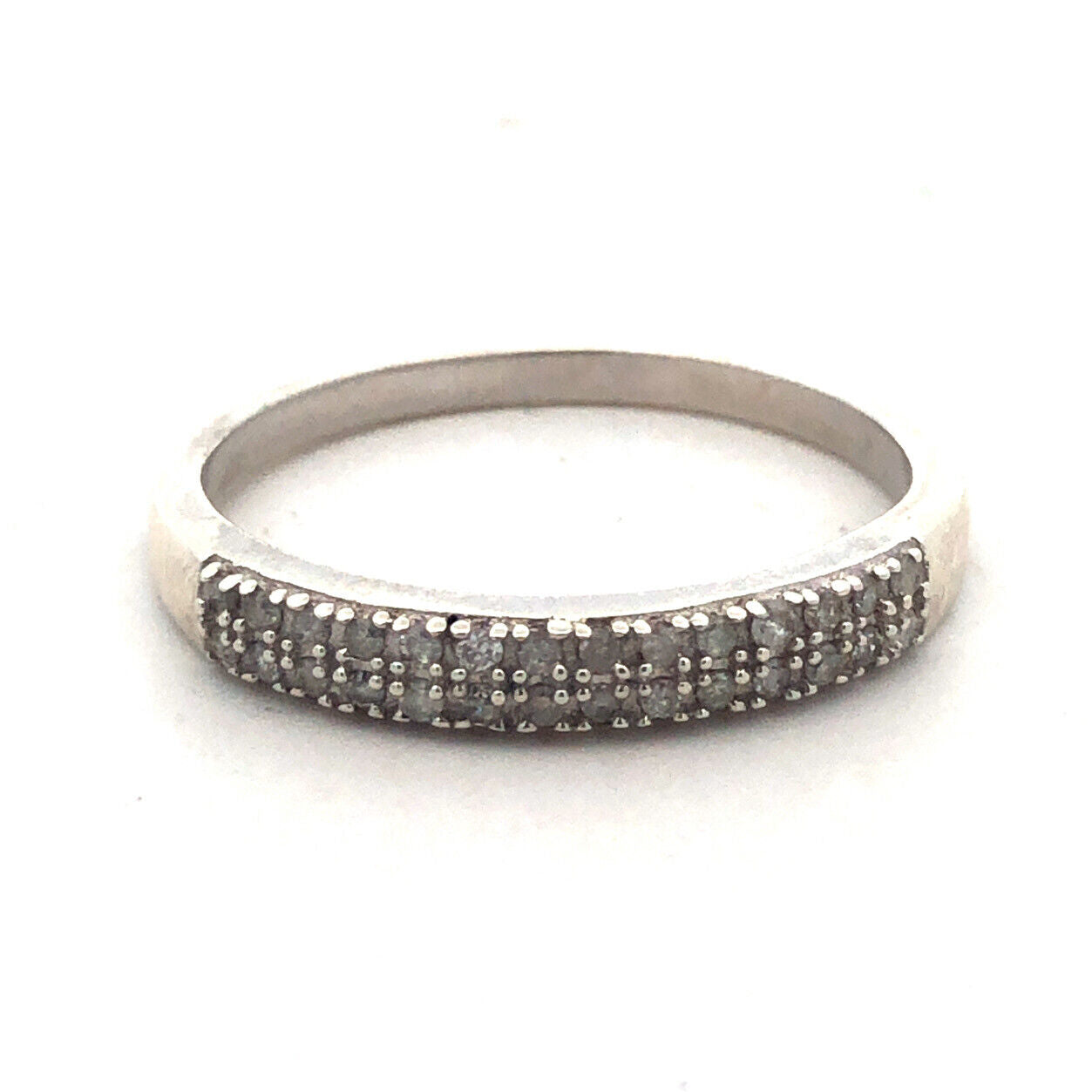 Designer DJoy 925 Sterling Silver Round Diamond Pave Anniversary Band Ring