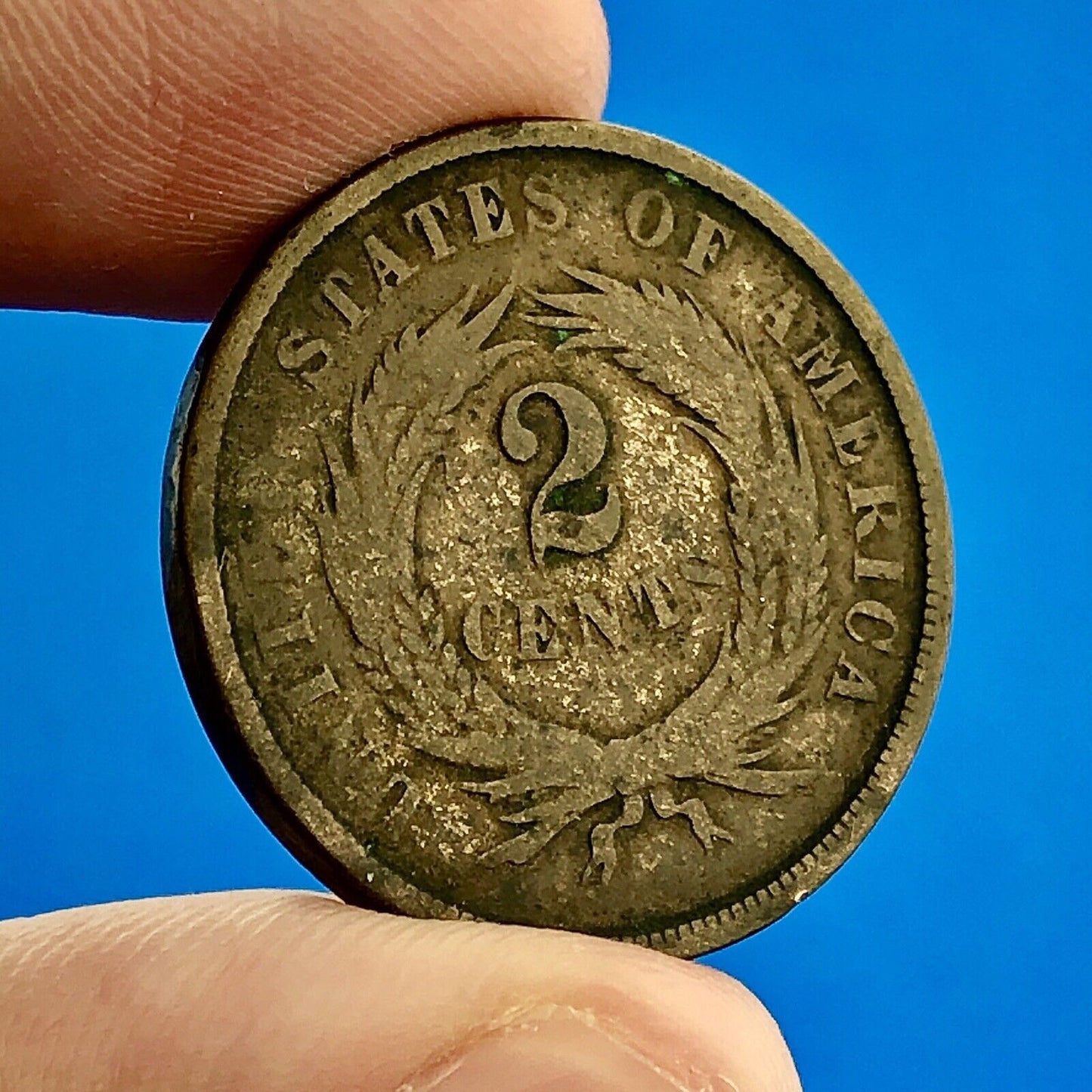 1865 P United States Bronze Two Cent Piece $.02 2c Philadelphia Mint Coin