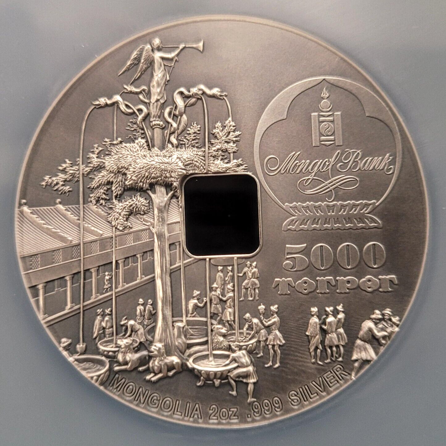 2020 5000MNT Mongolia NGC MS70 Antiqued City of Karakorum 2oz .999 Silver Coin