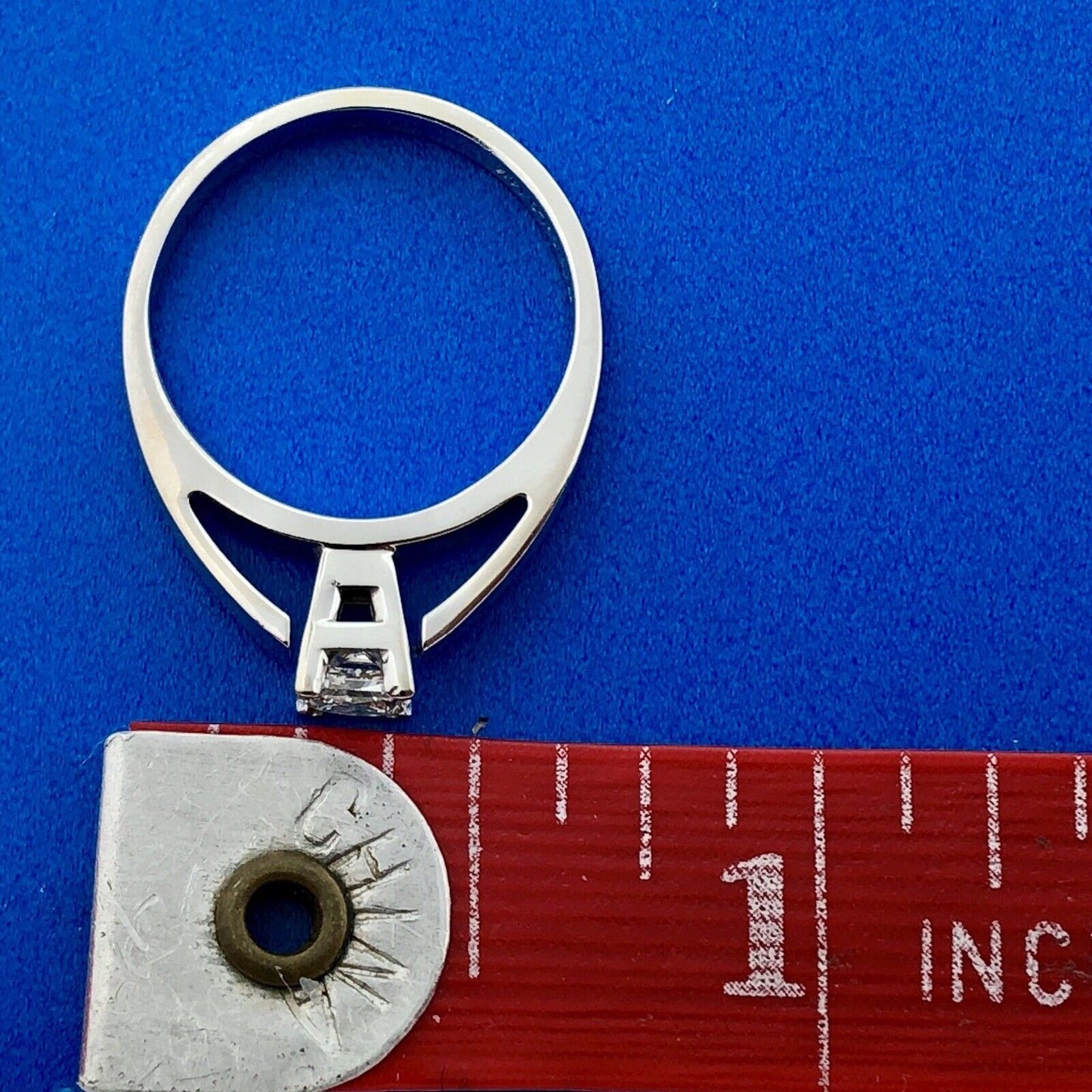 Vintage 14K White Gold Princess Diamond Solitaire Engagement Promise Ring