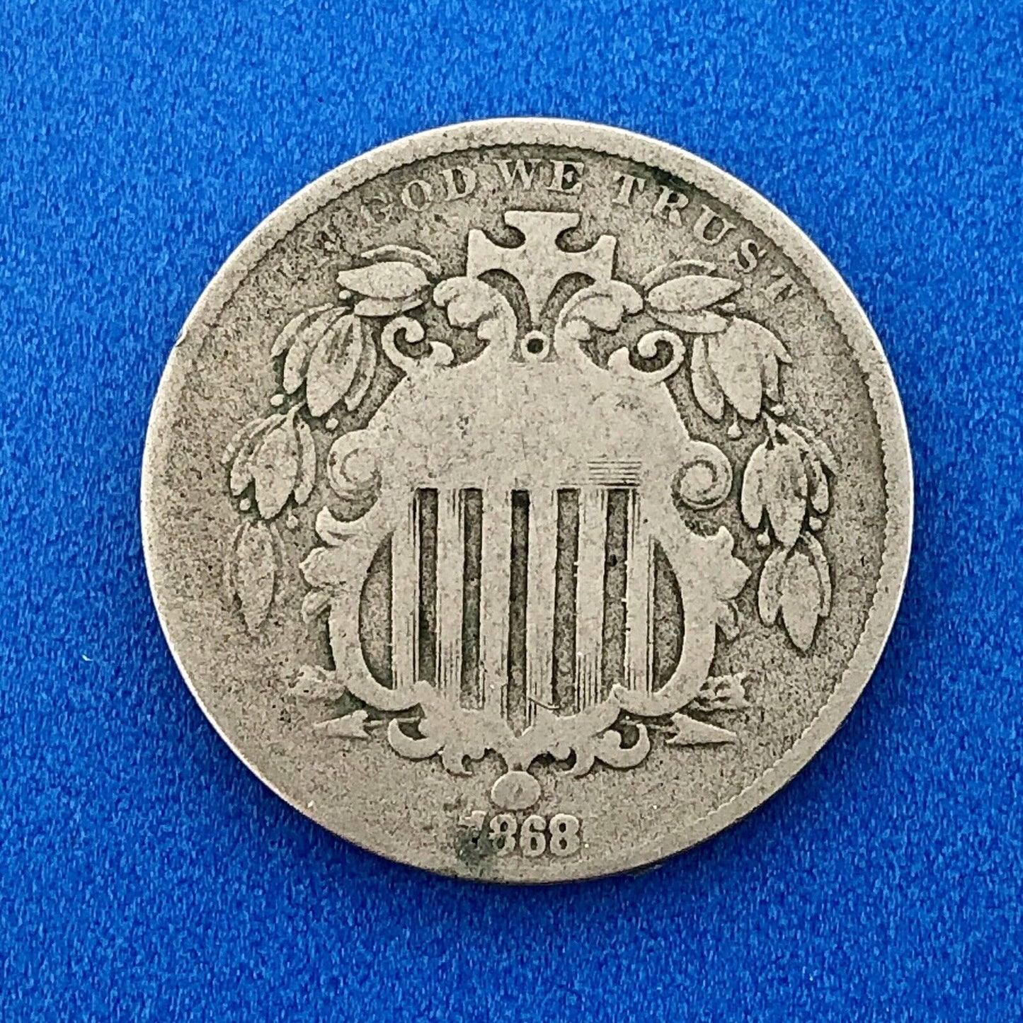 1868 P Shield Nickel Variety 2 Scarce Rare Better Key Philadelphia Mint Coin