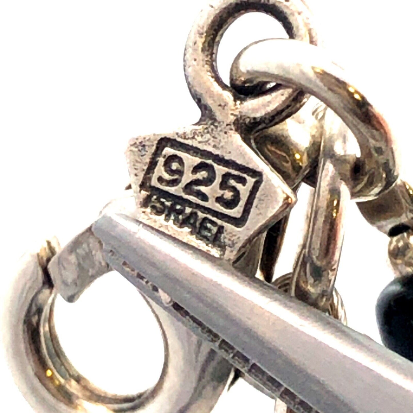 Silpada 925 Sterling Silver Black Onyx Beaded Three Strand Layered Necklace