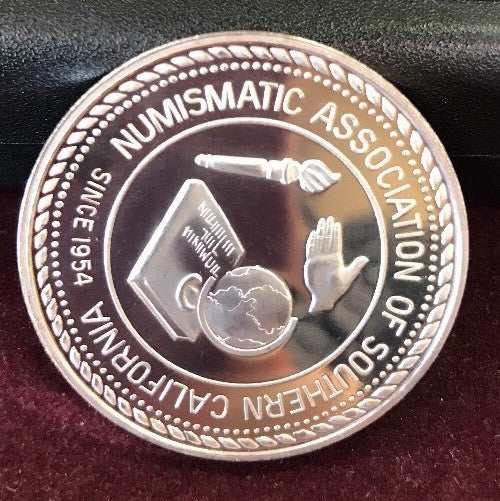 1988 Numismatic Association of Southern California 999 Silver Youth in Numis Rnd