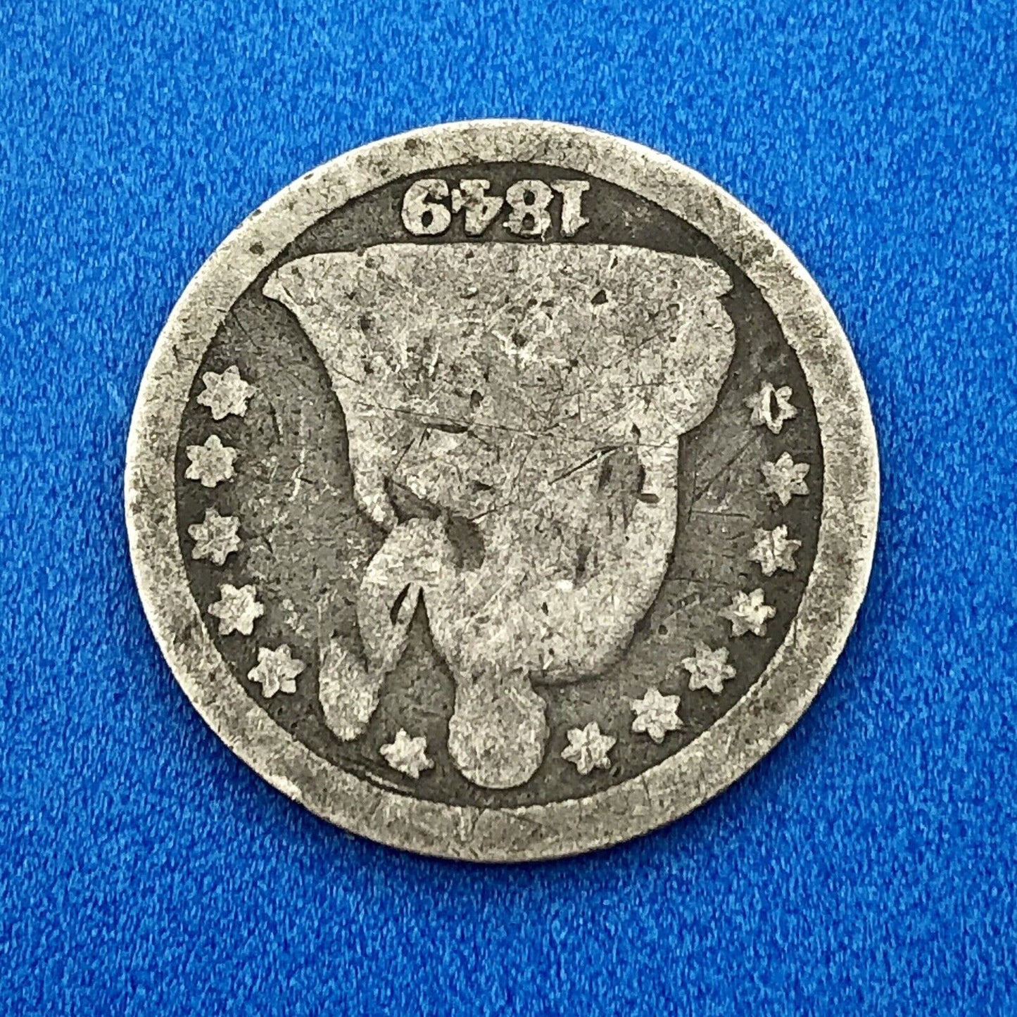 1849 P Seated Liberty Silver Dime 10c Better Key Scarce Rare Philadelphia Coin