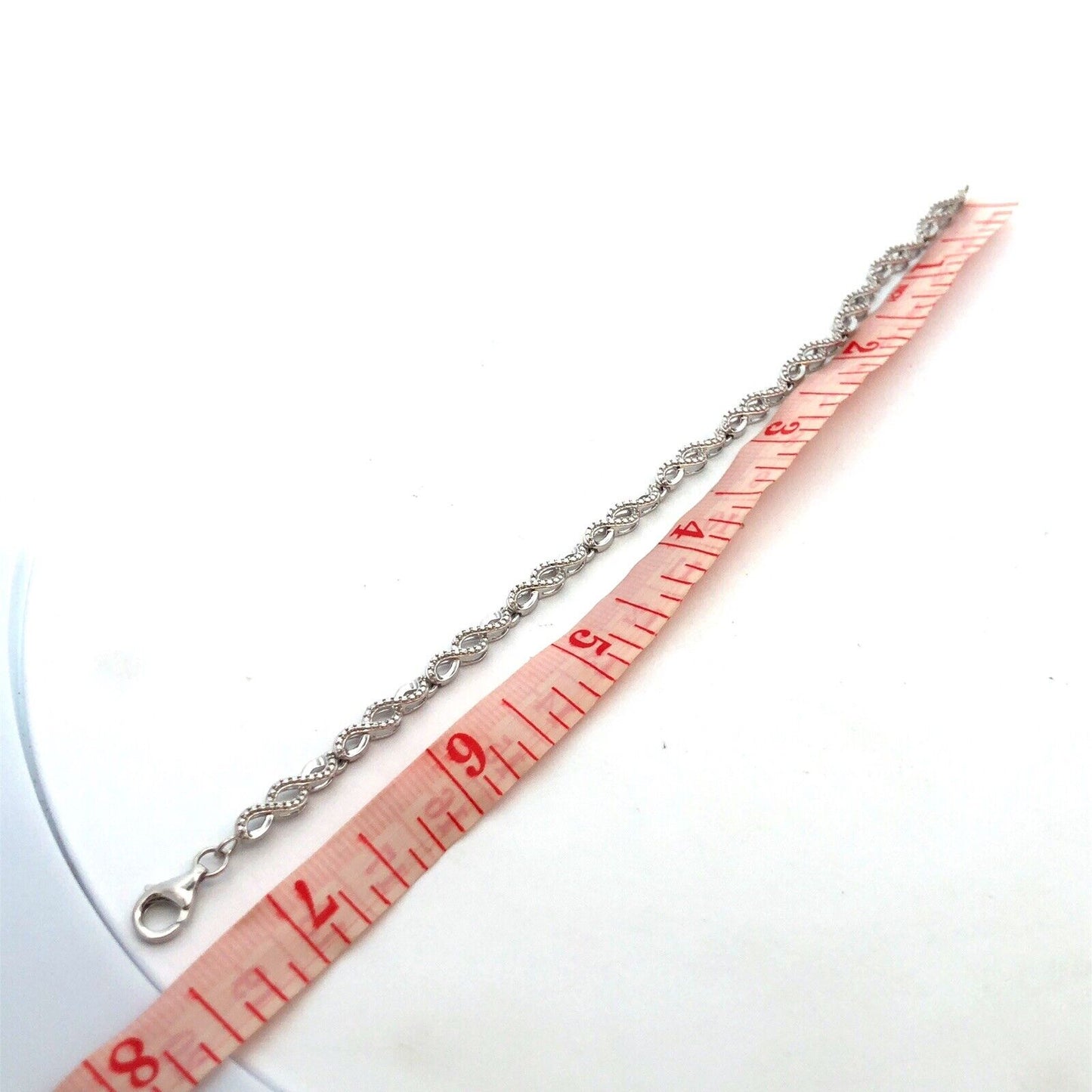 925 Sterling Silver Designer JWBR Textured Infinity Anniversary Tennis Bracelet