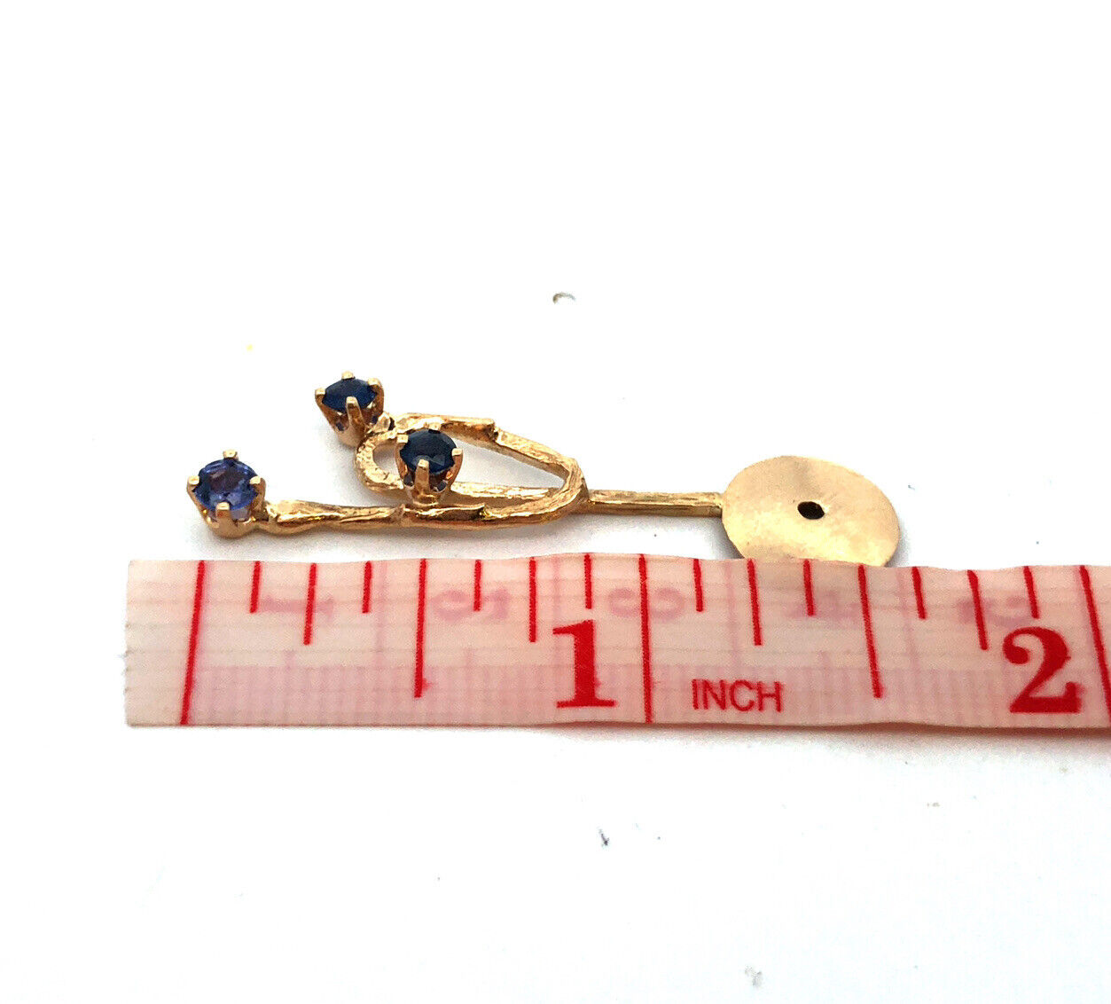 Vintage 14K Yellow Gold Sapphire Amethyst Textured Branch Dangle Earring Jackets