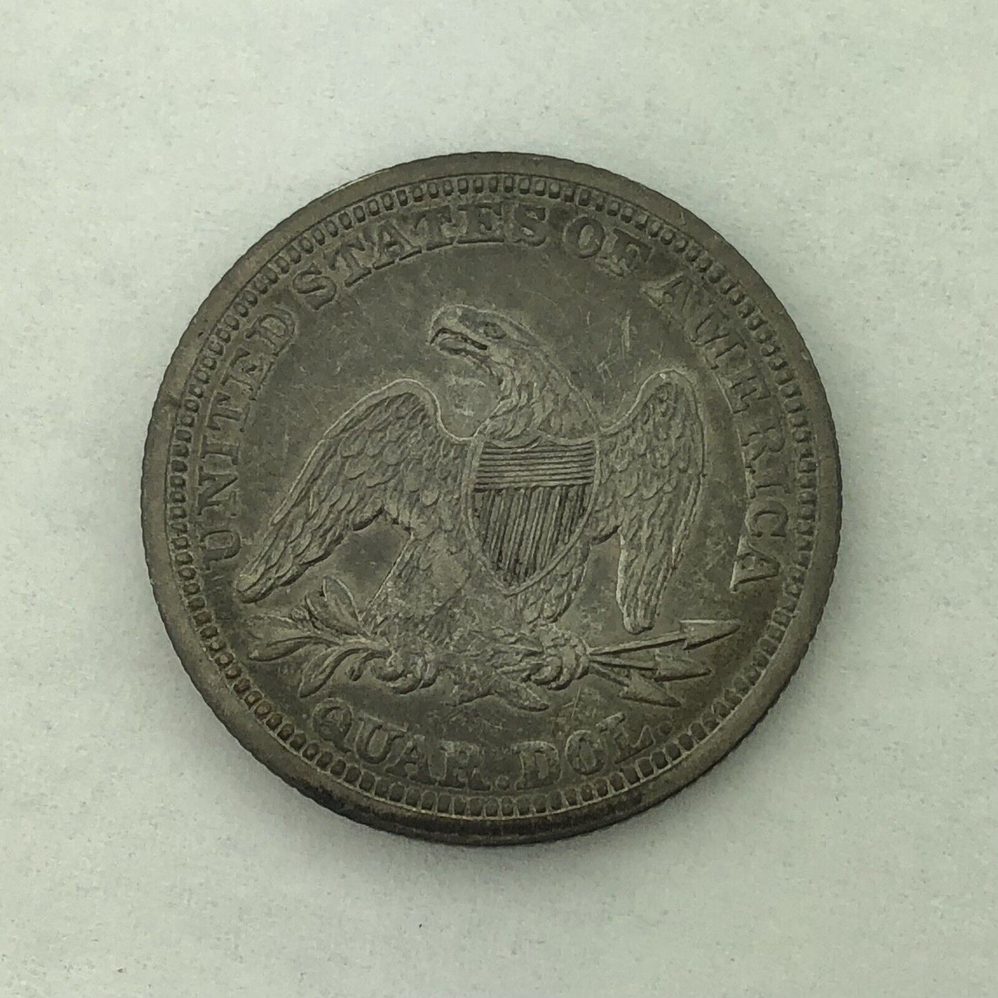 1857 P Silver Seated Quarter Dollar No Motto Philadelphia Mint Coin Extra Fine