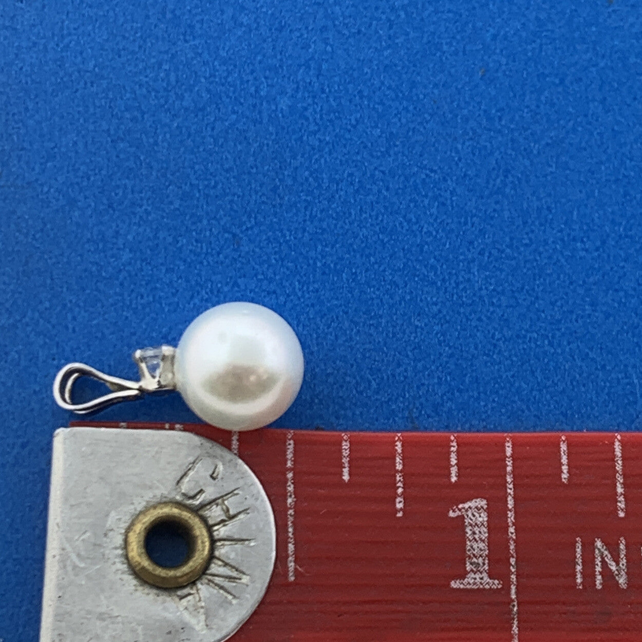 Designer 14K White Gold Pearl White Amethyst Accent Bridal June Occasion Pendant