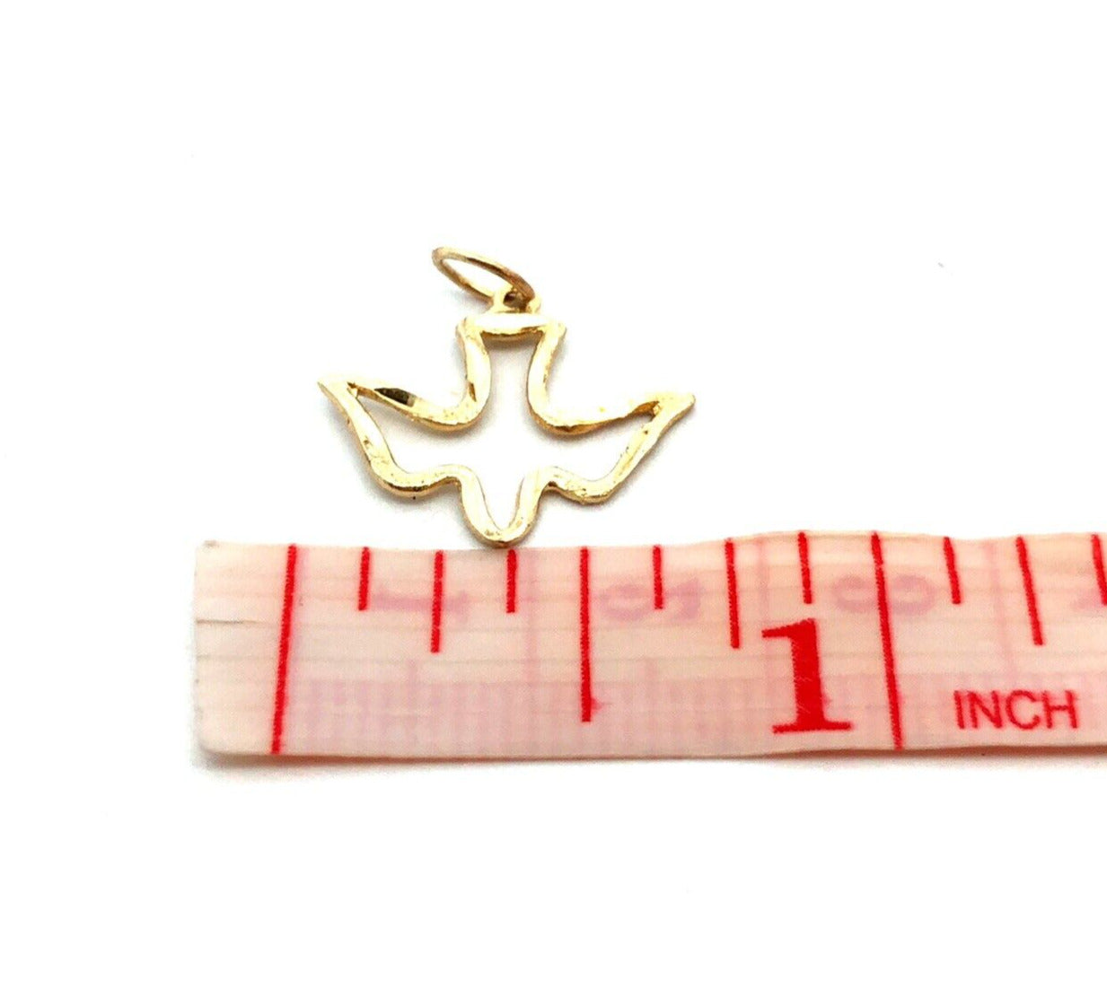 Estate 14K Yellow Gold Diamond Cut Holy Ghost Dove Confirmation Charm Pendant