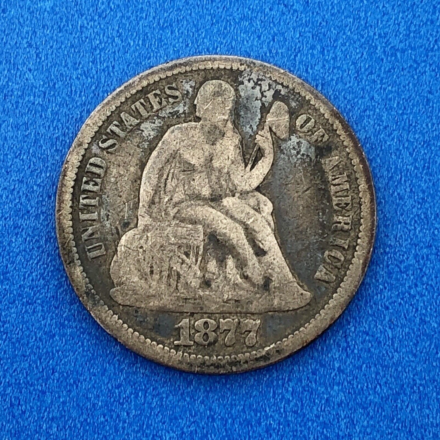 1877 P Silver Seated Liberty Dime 10c Better Key Scarce Philadelphia Mint Coin