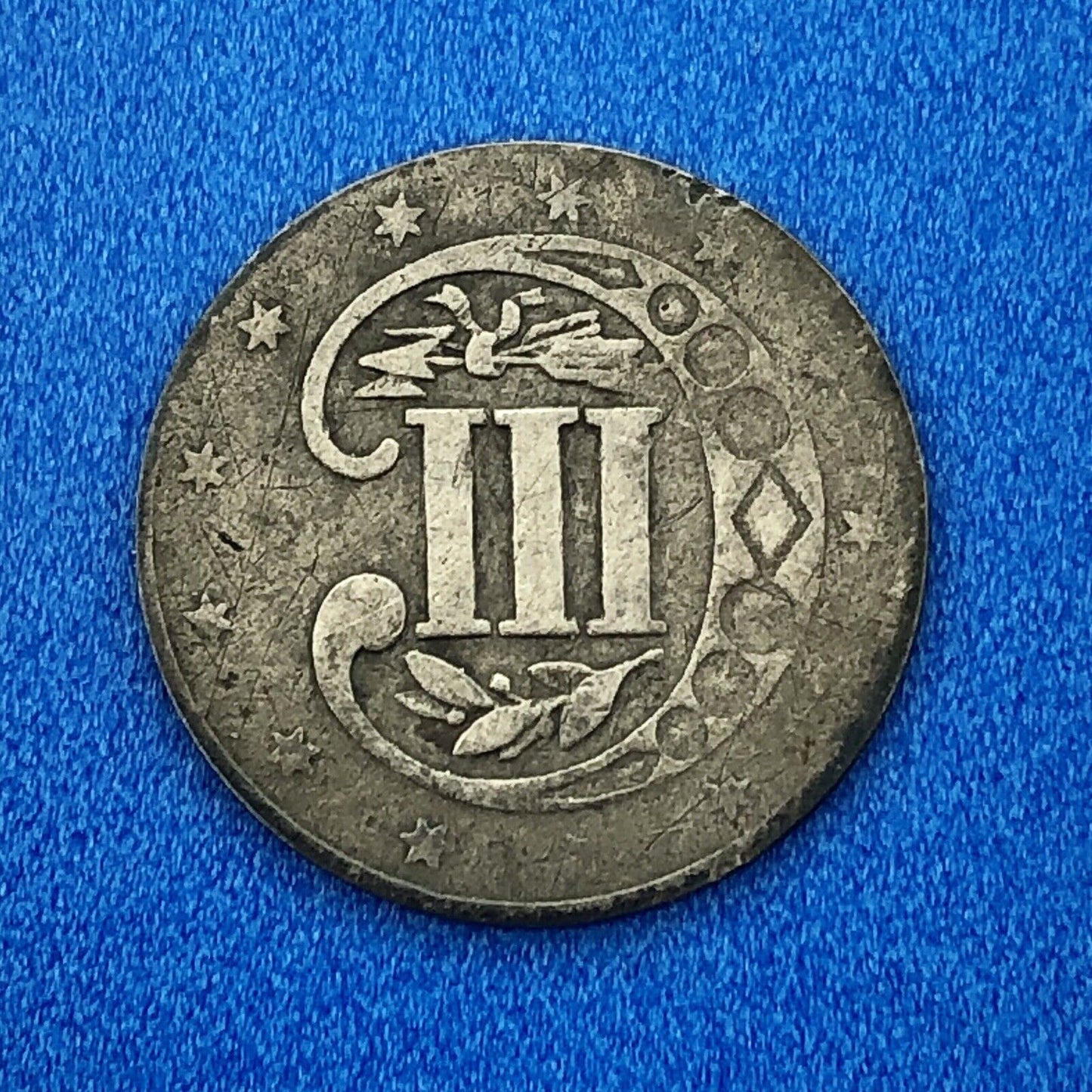 1857 P 3 Cent Silver Three Cent Piece Trime Better Key Philadelphia Mint Coin