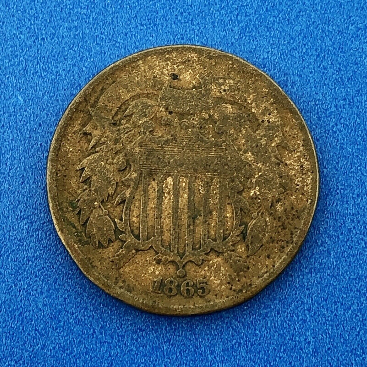 1865 P United States Bronze Two Cent Piece $.02 2c Philadelphia Mint Coin