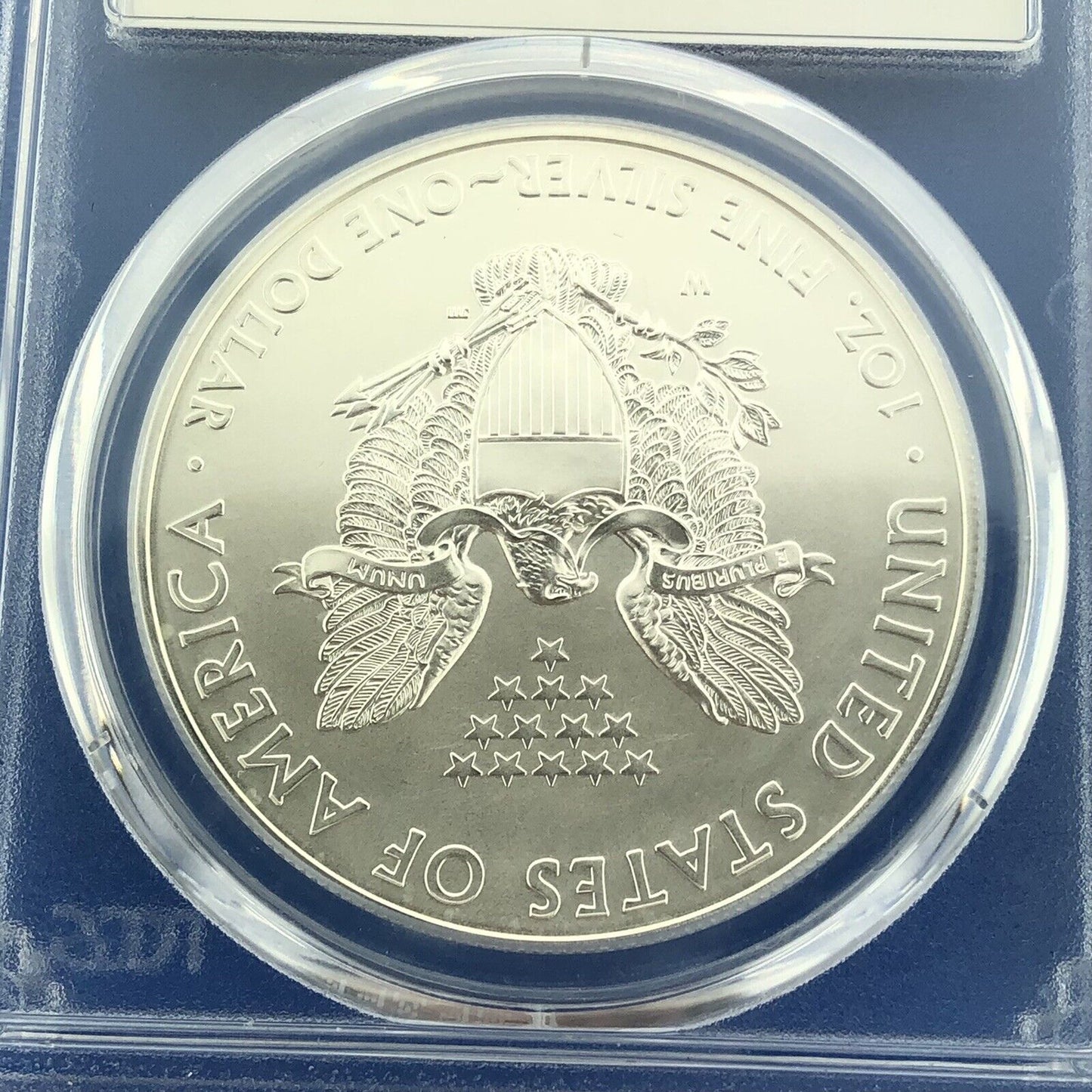 2015 W Burnished 1 Oz American Silver Eagle John Mercanti Label PCGS SP70