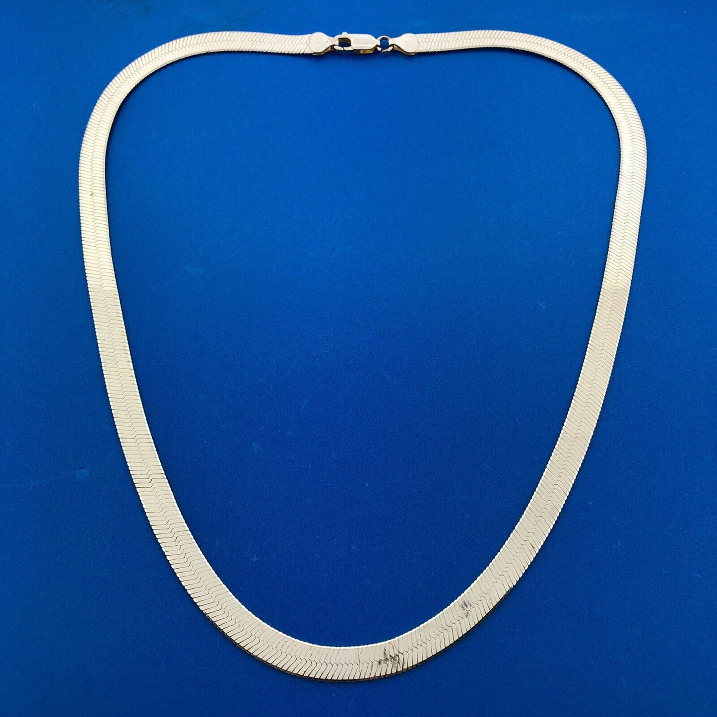 Designer Milor Italy Sterling Silver Vermeil Two Tone Herringbone Chain Necklace