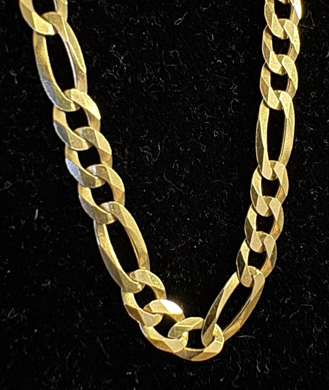 Designer BSI Italy 925 Sterling Silver Gold Vermeil Figaro Link Chain Necklace