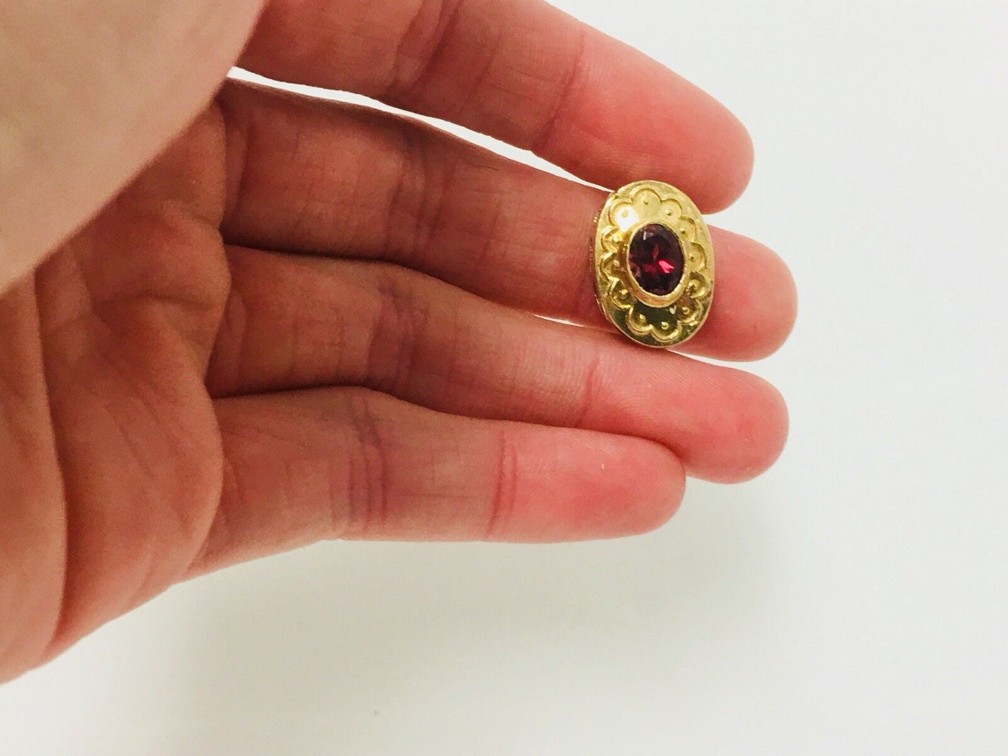 14k Yellow Gold Pink Tourmaline Slide Charm Pendant