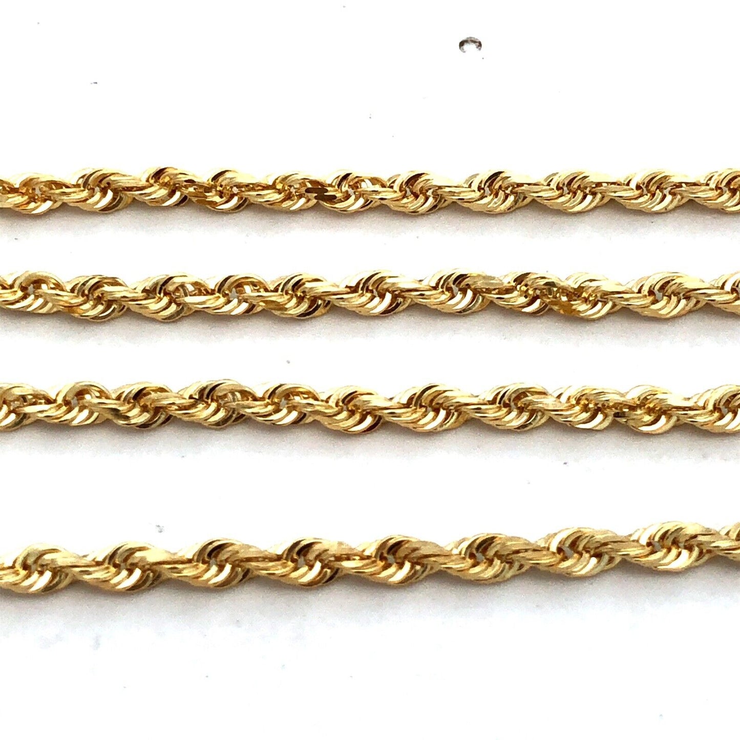 Designer RCI 10K Yellow Gold 18" 3mm Rope Chain Necklace