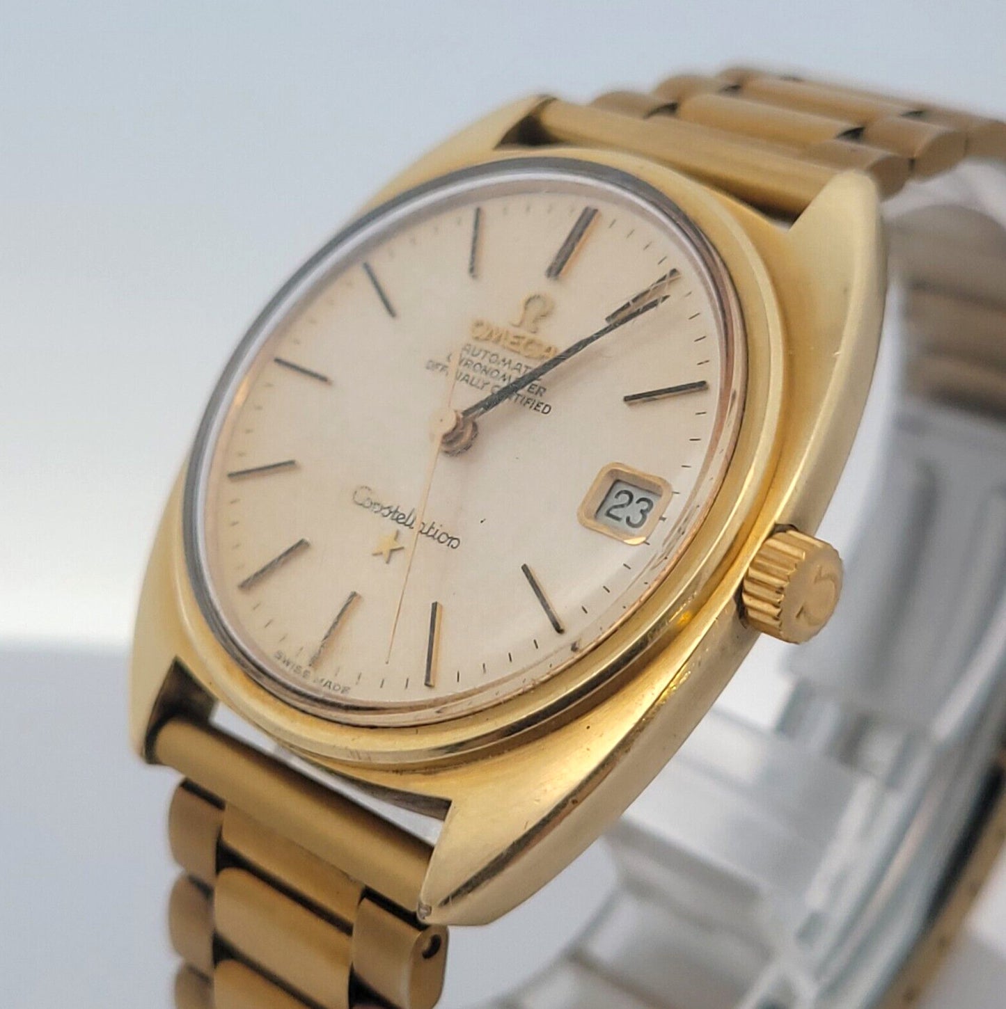 Omega Constellation Automatic Gold-Toned Stainless Men's Watch Ref# 168.017