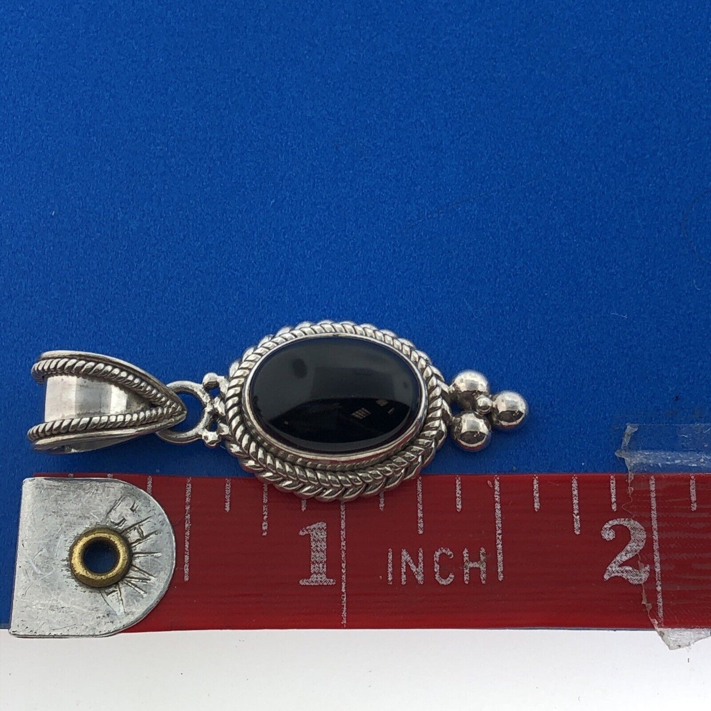 BA Suarti 925 Sterling Silver Oval Black Onyx Balinese Style Statement Pendant