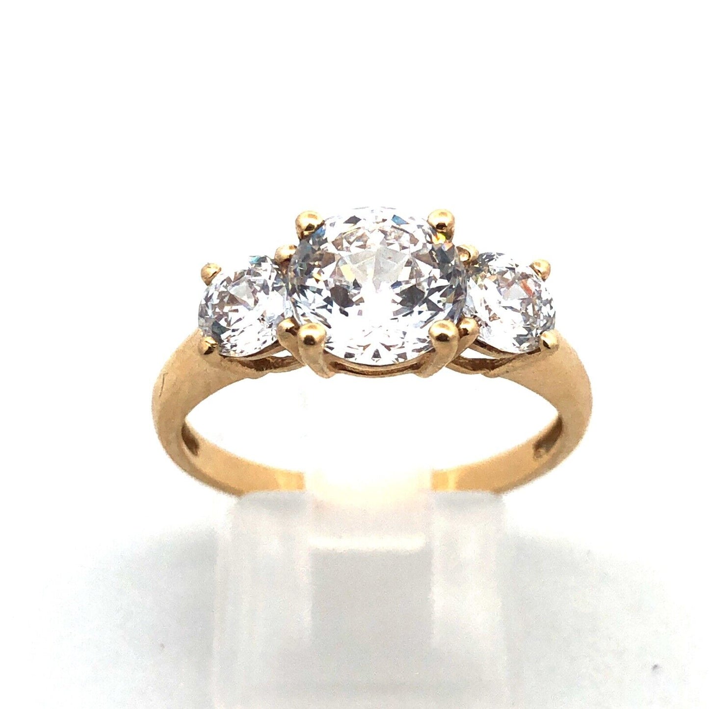 Designer 14K Yellow Gold Cubic Zirconia CZ Statement Engagement Ring 2.88tcw
