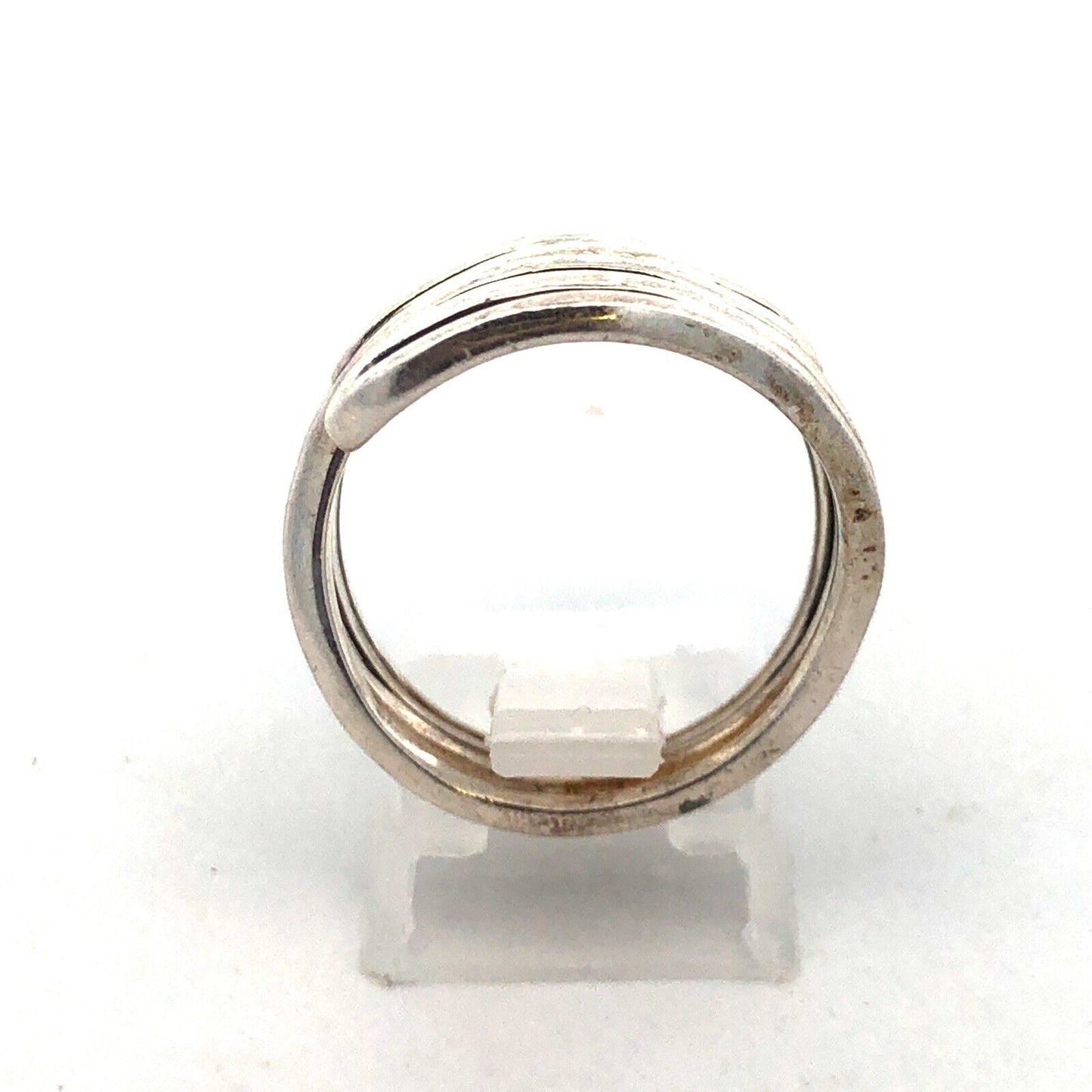 Designer India Modernist 925 Sterling Silver Wide Swirl Ring