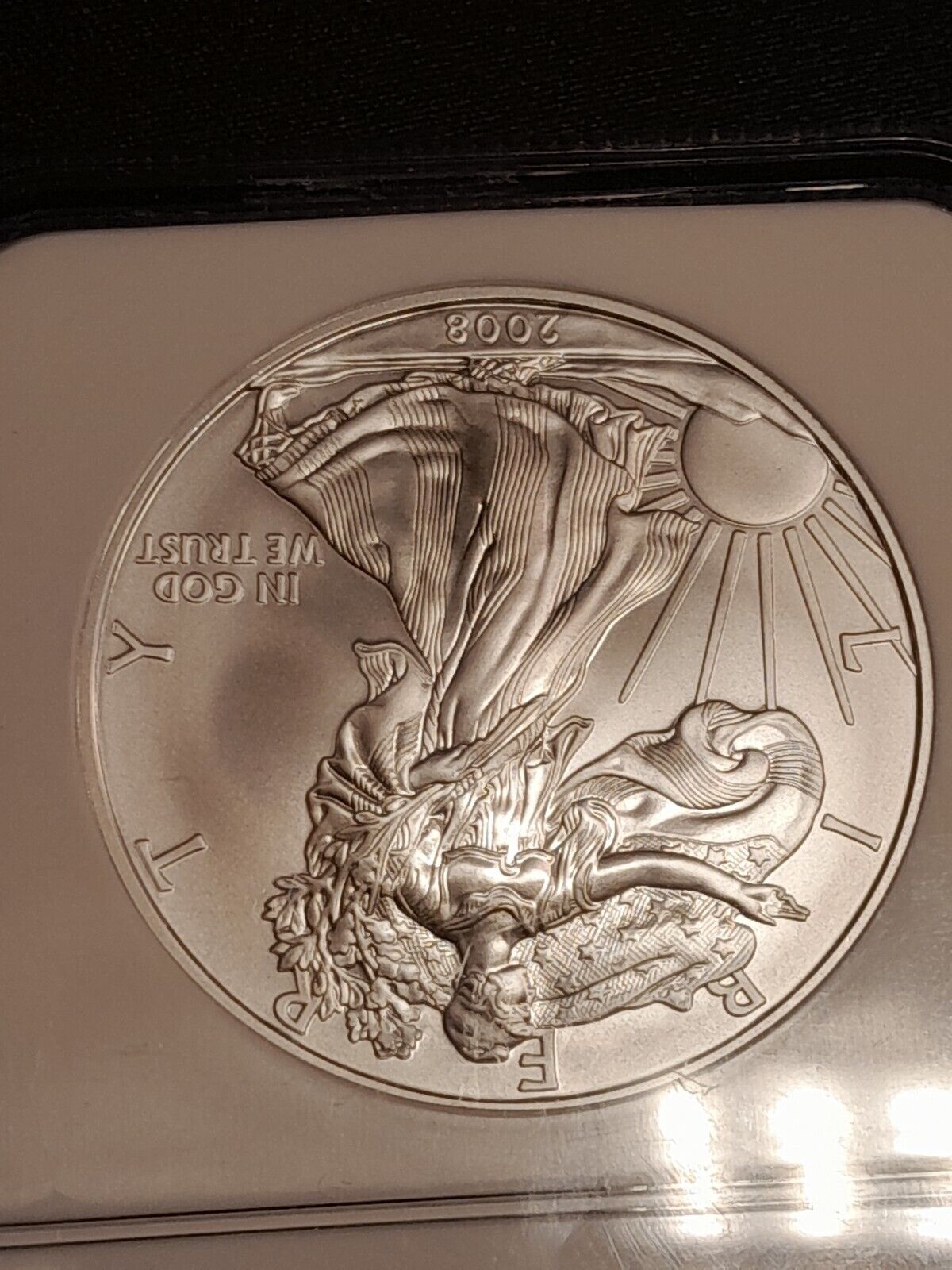 2008 W Eagle Silver $1 Reverse of 2007 MS 70 NGC Ultra Rare