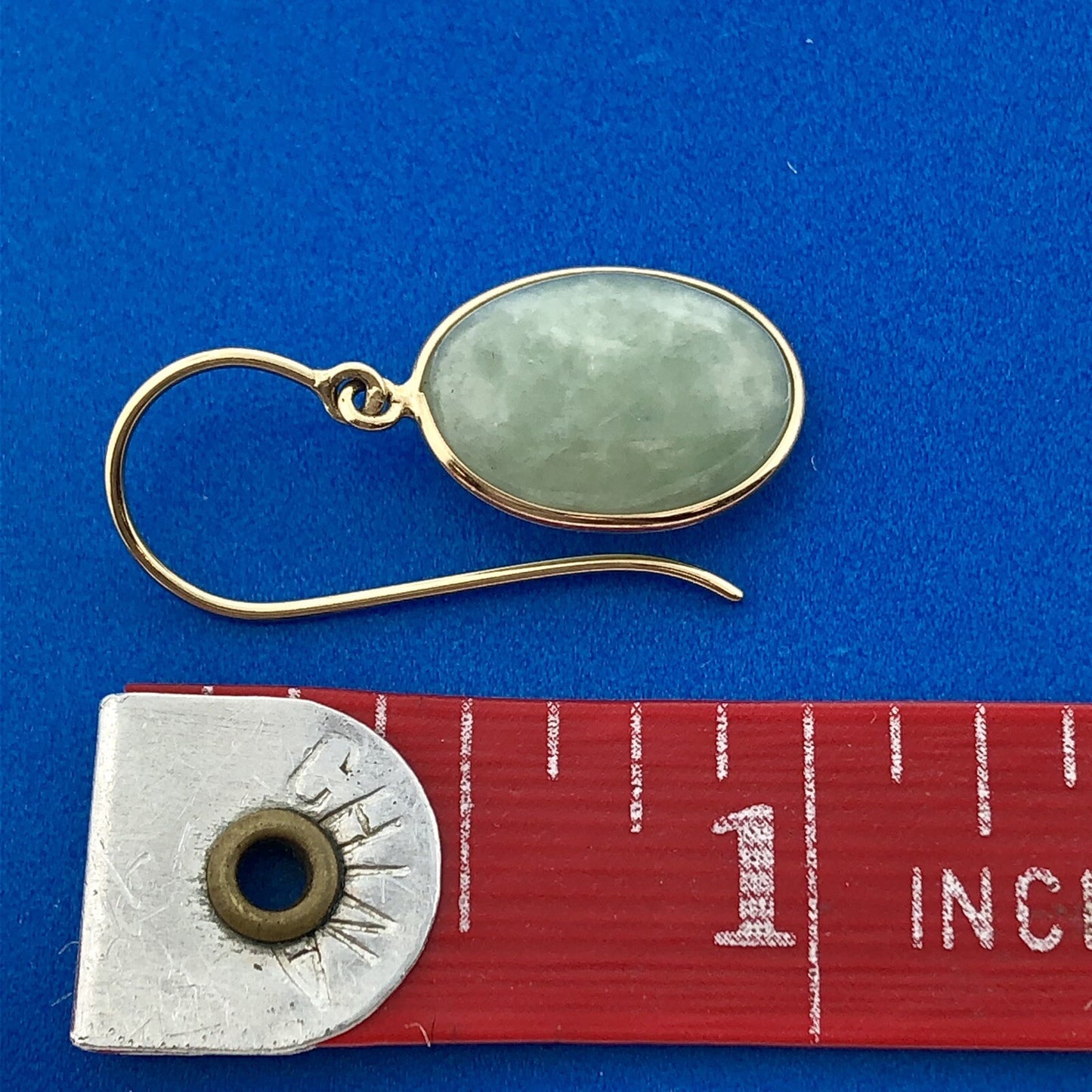 14k Yellow Gold Jade Drop Earrings