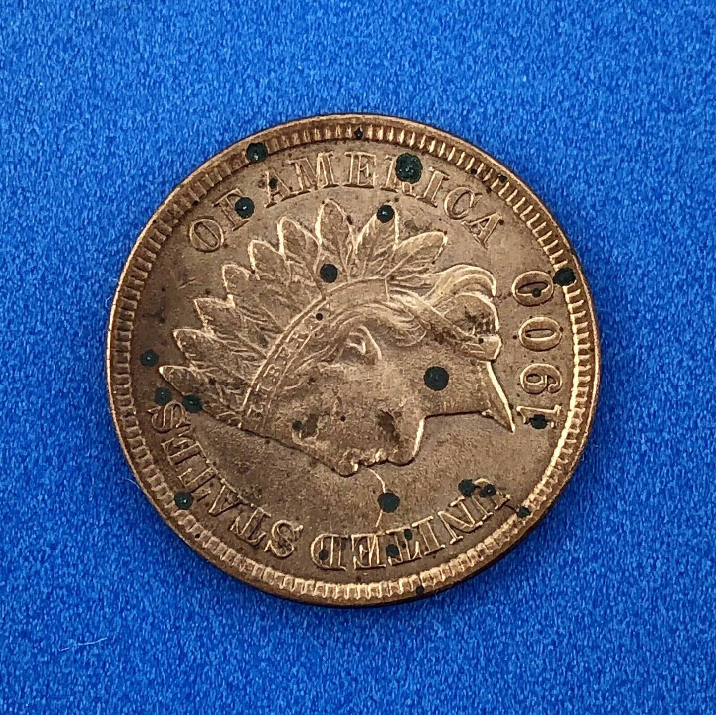1900 P Indian Head One Cent Penny Type 3 Bronze Better Key Philadelphia BU DET