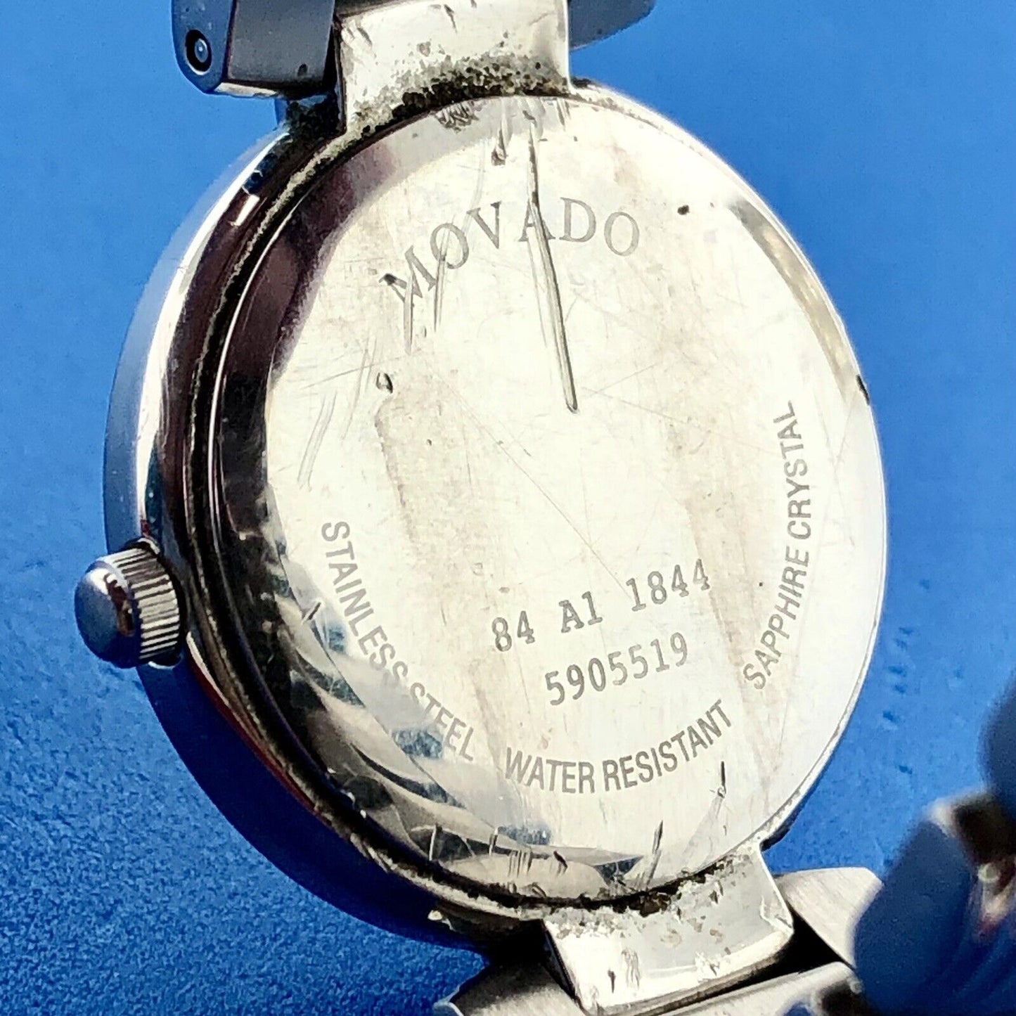 Movado Serenade 84 A1 1844 Strato Black Dial Ladies Stainless Steel Watch