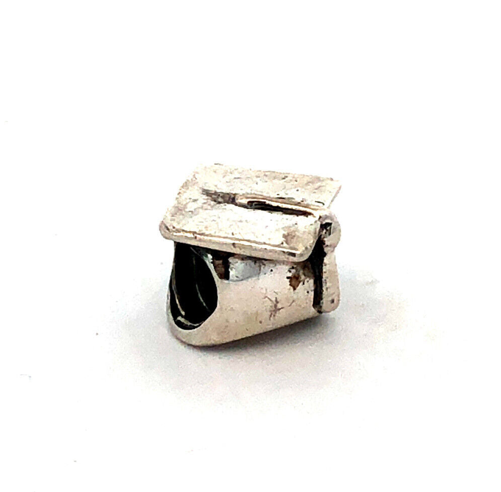 Designer Chamilia 925 Sterling Silver Grad Graduation Cap Bracelet Bead Charm