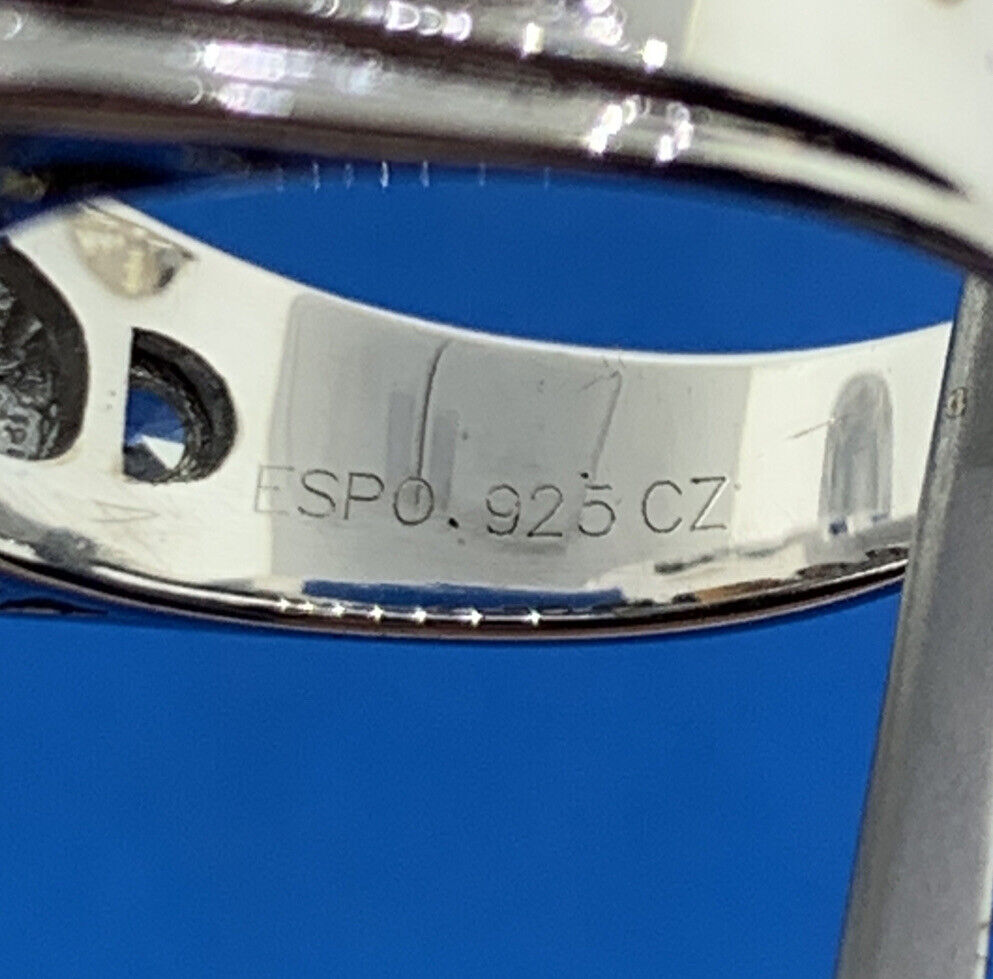 Joseph Esposito QVC 925 Sterling Silver Garnet Diamonique CZ Statement Ring