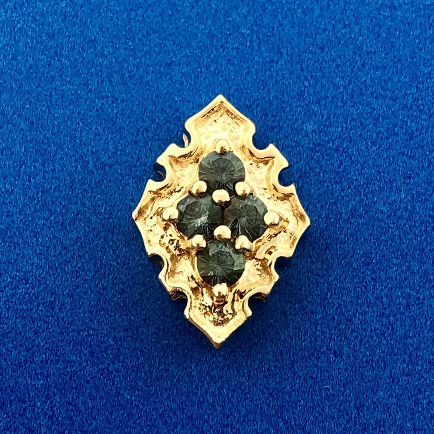 Vintage Designer GK 14k Yellow Gold Green Topaz Slide Spacer Charm