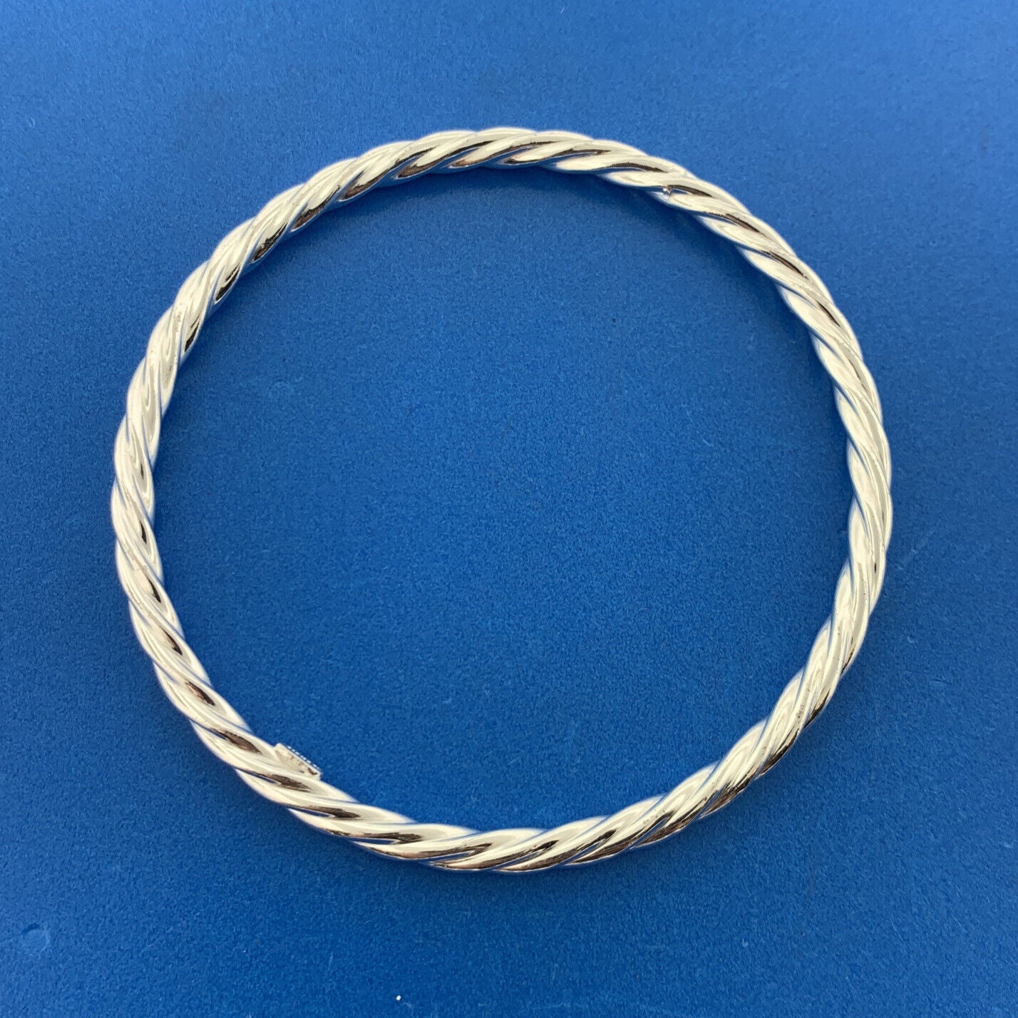 Designer Sterling Silver 925 Twisted Metal Cable 8" 4 Bangle Bracelet Set