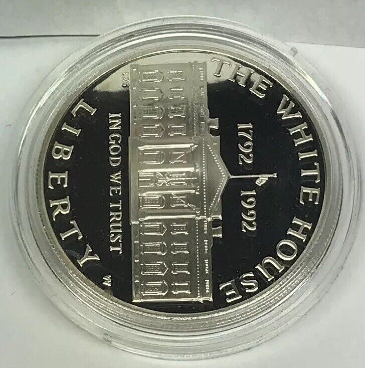 1992 W White House 200th Anniversary Commemorative Proof Silver Dollar OMP/COA