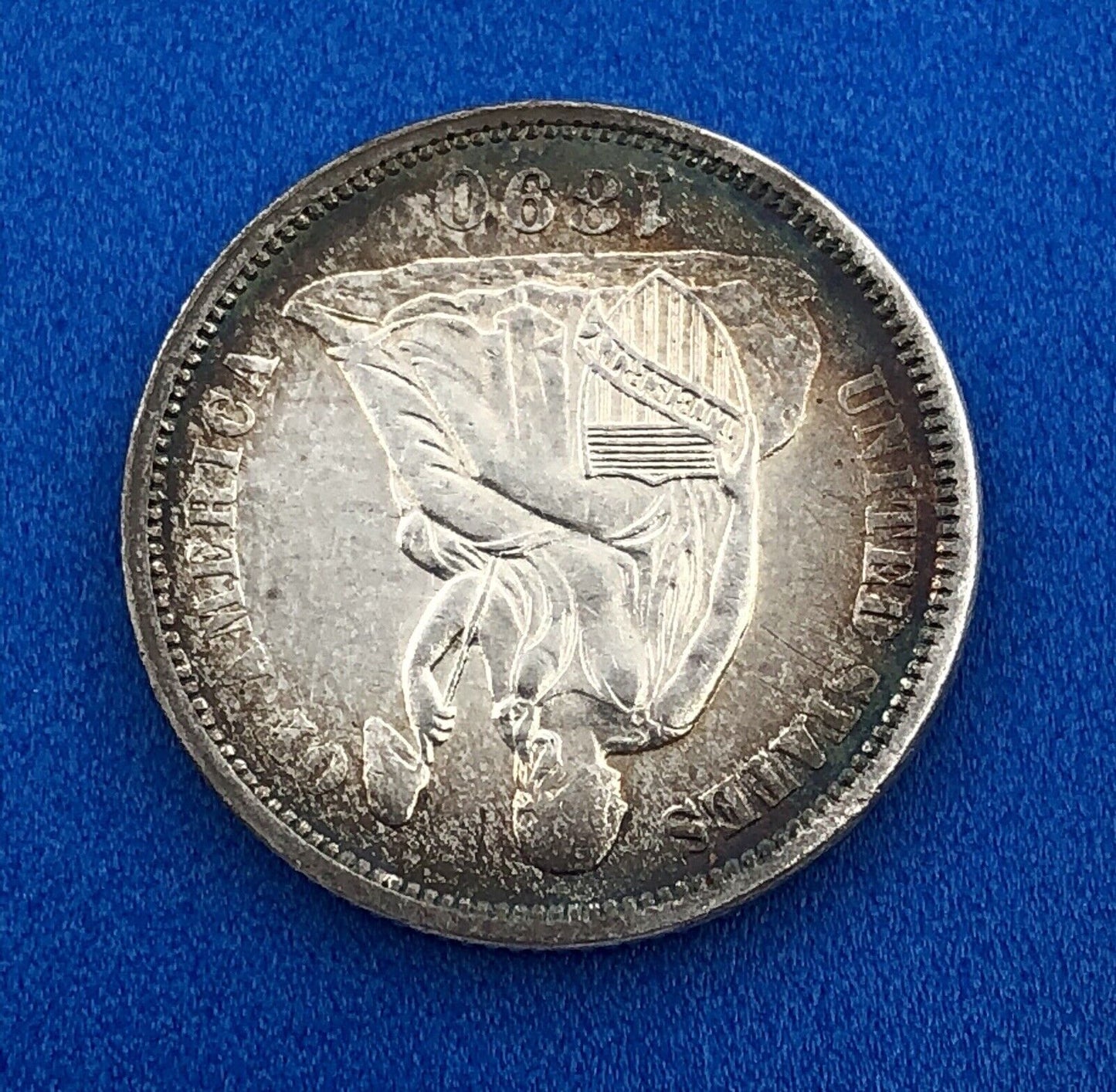 1890 P Silver Seated Liberty Dime Better Key New Orleans Coin Sunset Tone AU DET
