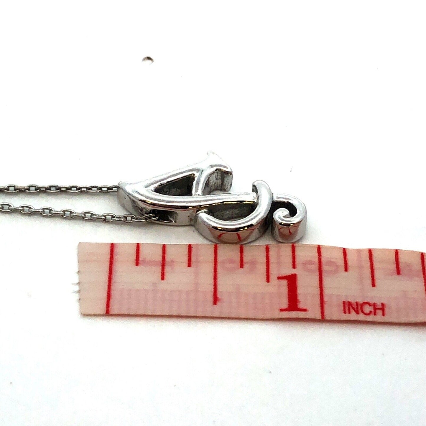 Designer 925 Sterling Silver Script Capital A Initial Letter Chain Necklace