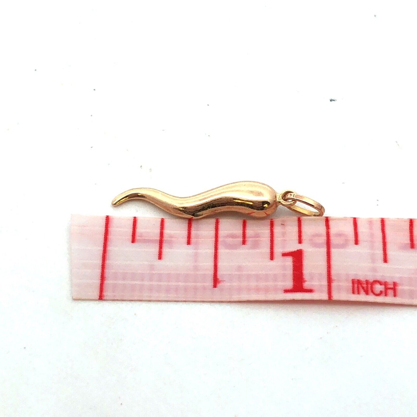 14K Yellow Gold Italian Horn Charm Pendant