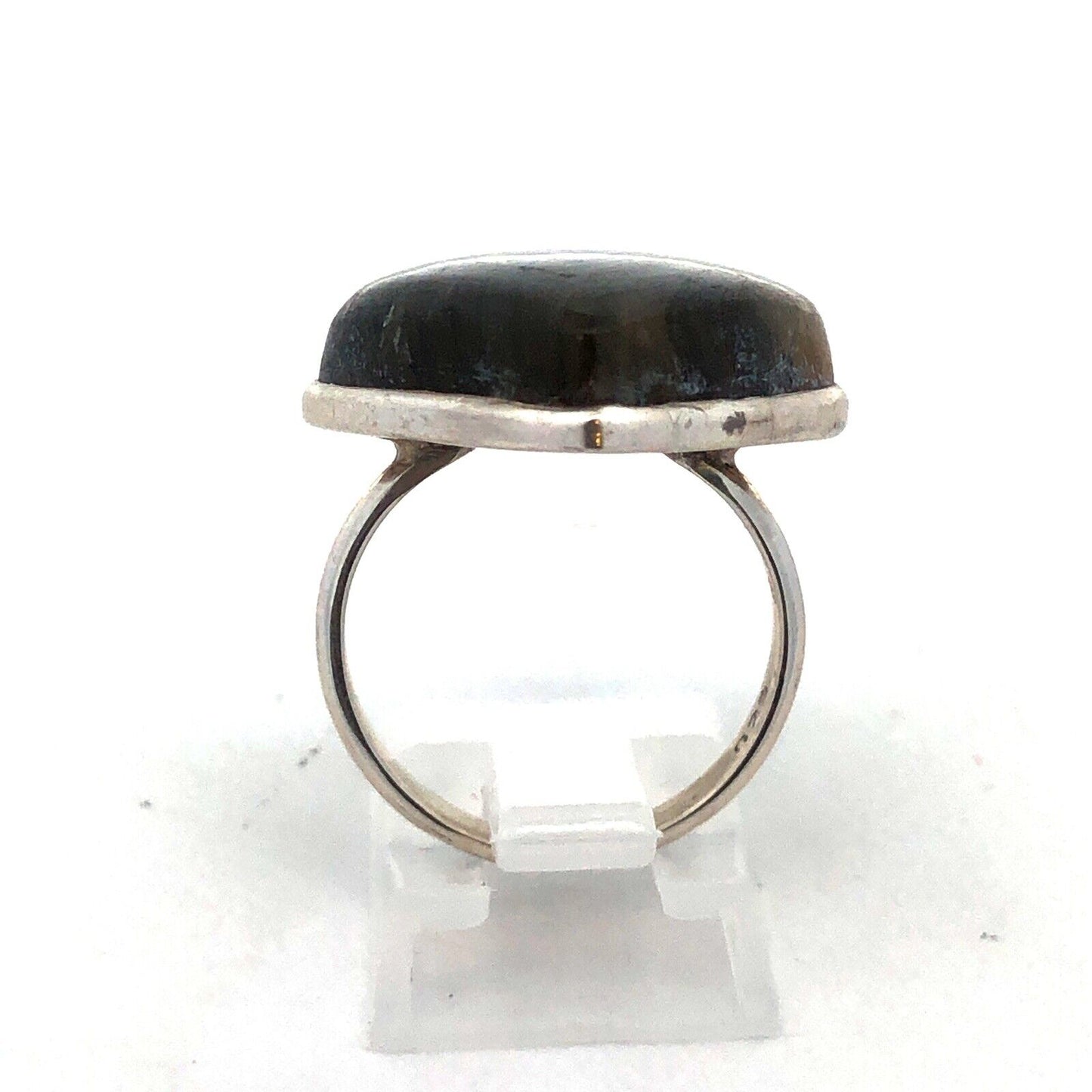 Vintage 925 Sterling Silver Triangle Cabochon Labradorite Statement Ring