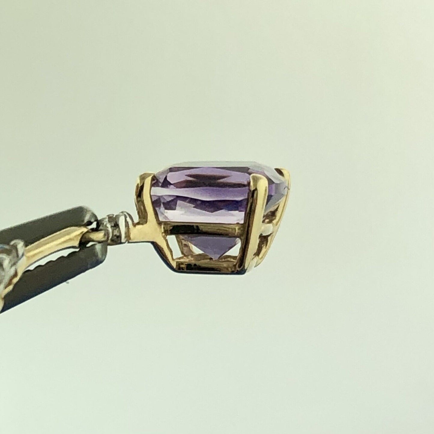 Gorgeous Midas 14k Yellow Gold Cushion Amethyst Quartz Accent 18" Necklace