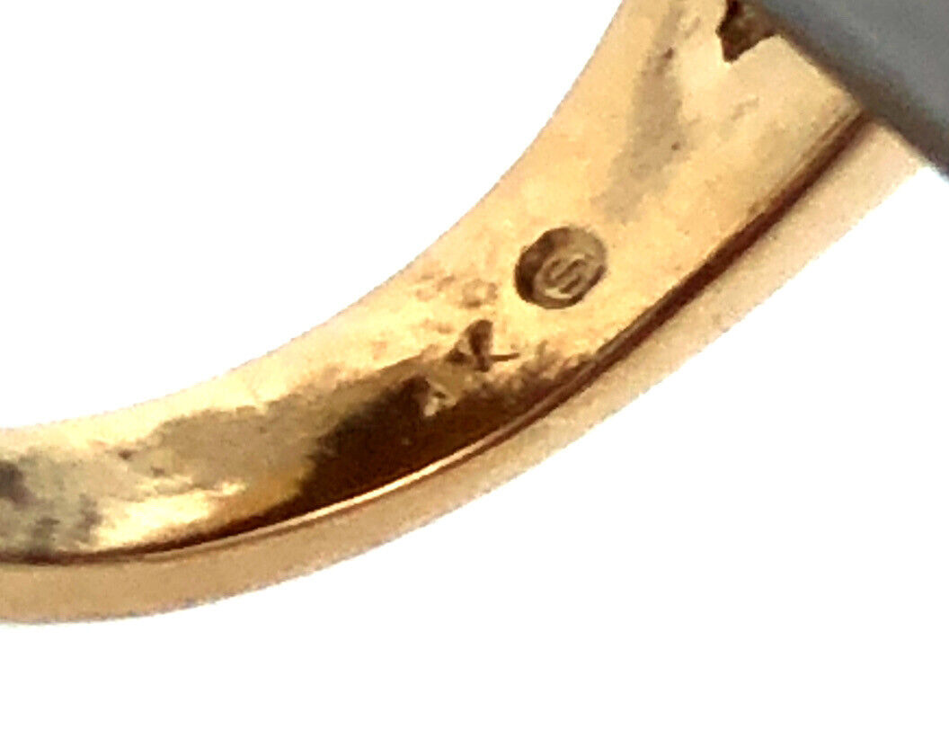 Vintage 14K Yellow Gold Diamond Egyptian King Tut Cocktail Ring