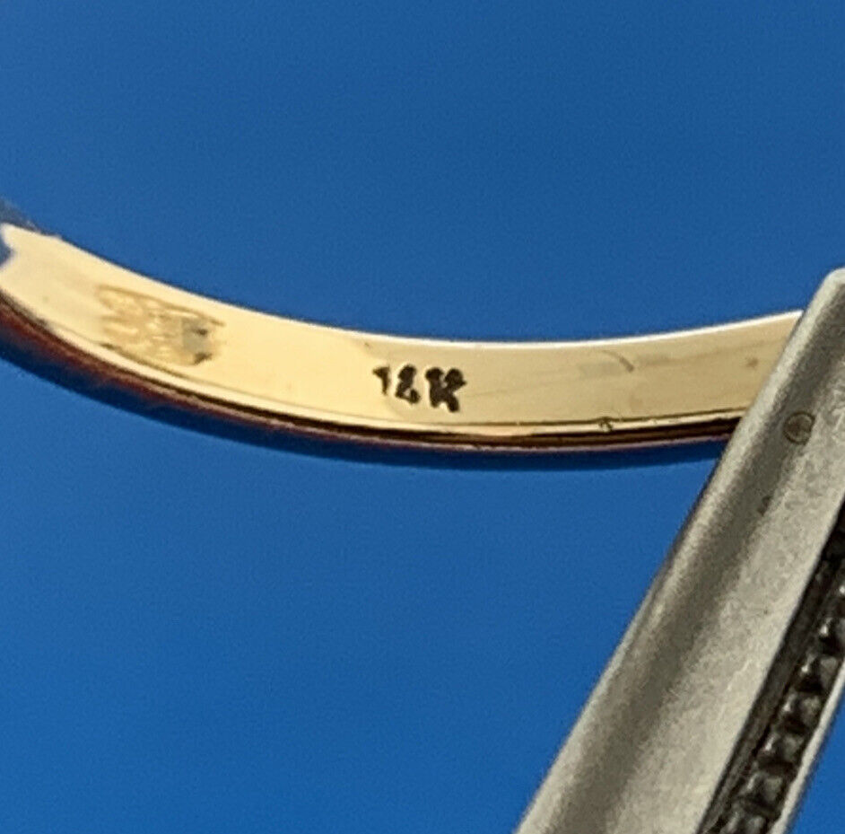 Vintage Designer JCL 14K Yellow Gold Diamond Modernist Engagement Promise Ring