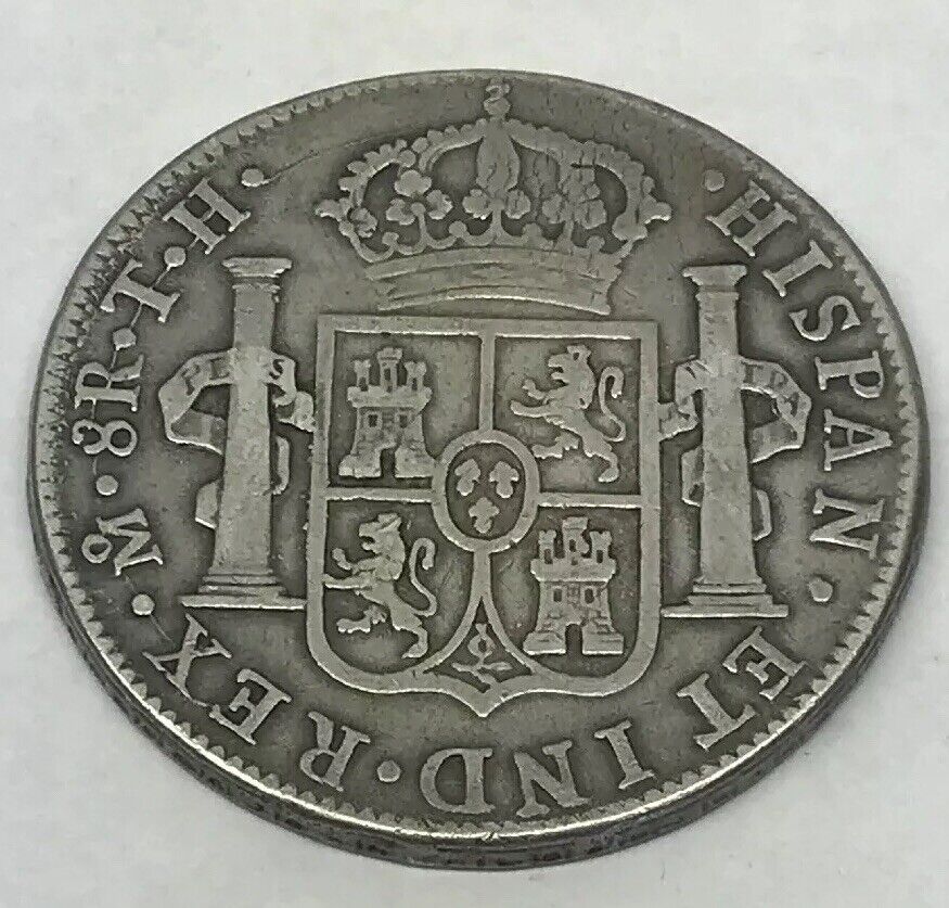 1809 TH Silver 8 Reales Mexico City Mint Pillar Dollar Colonial Coin