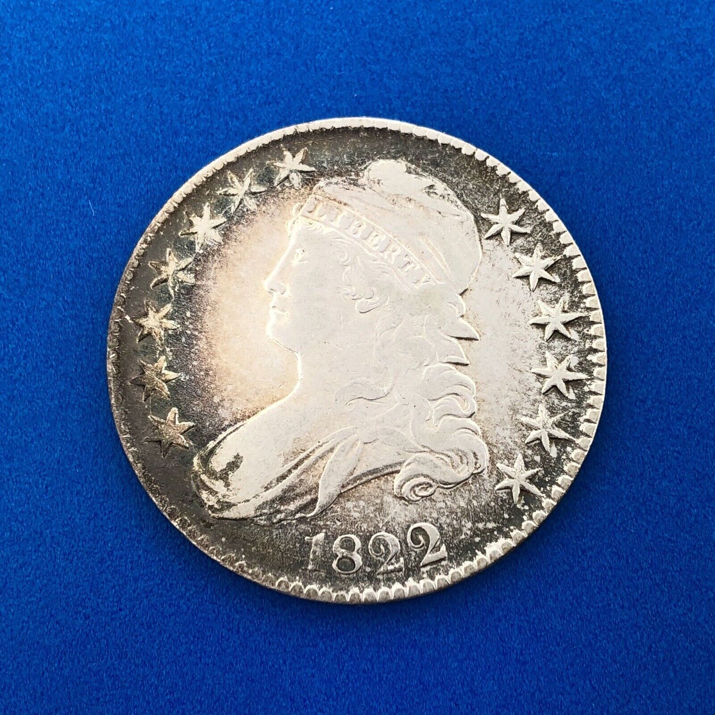 1822 Capped Bust Lettered Edge Silver Half Dollar 50c Early American Silver Coin