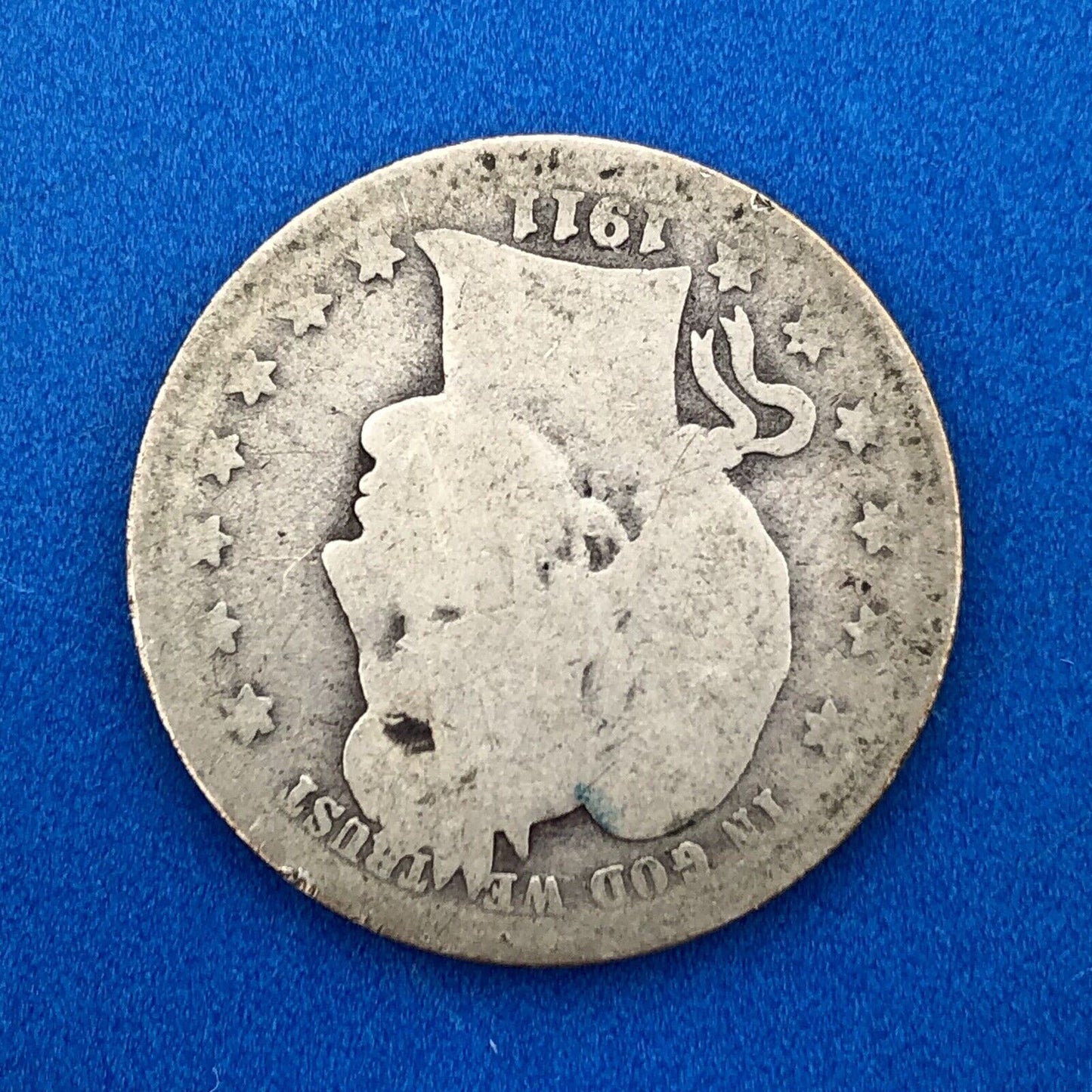 1911 D Silver Barber Quarter Better Key Date Denver Coin Rare Scarce