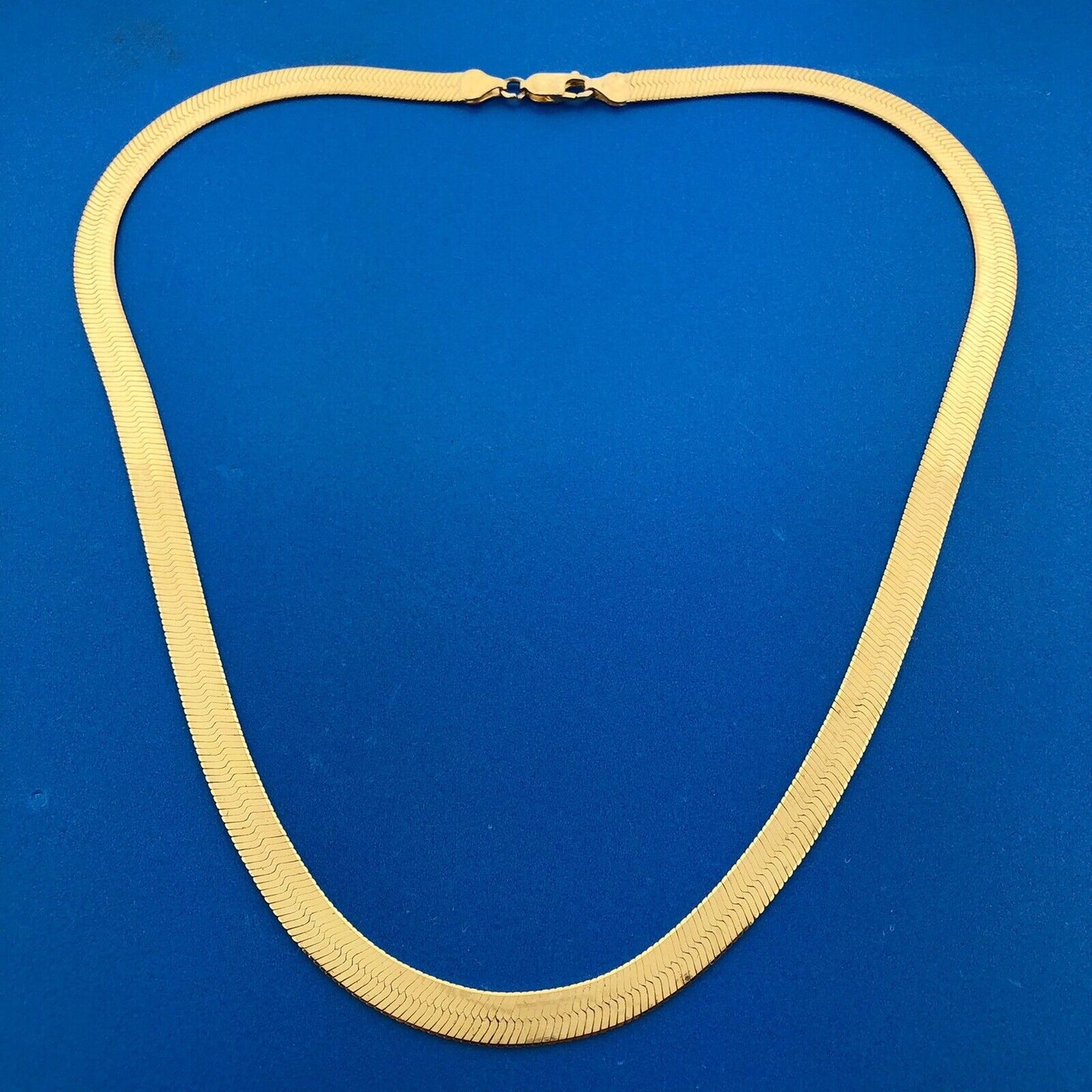Designer Milor Italy Sterling Silver Vermeil Two Tone Herringbone Chain Necklace