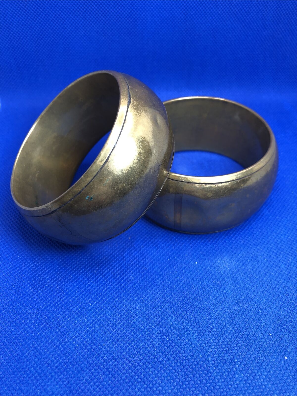 1980's Brass Copper Silver Tone Lot Twenty Bangle And Statement Cuff Bracelets