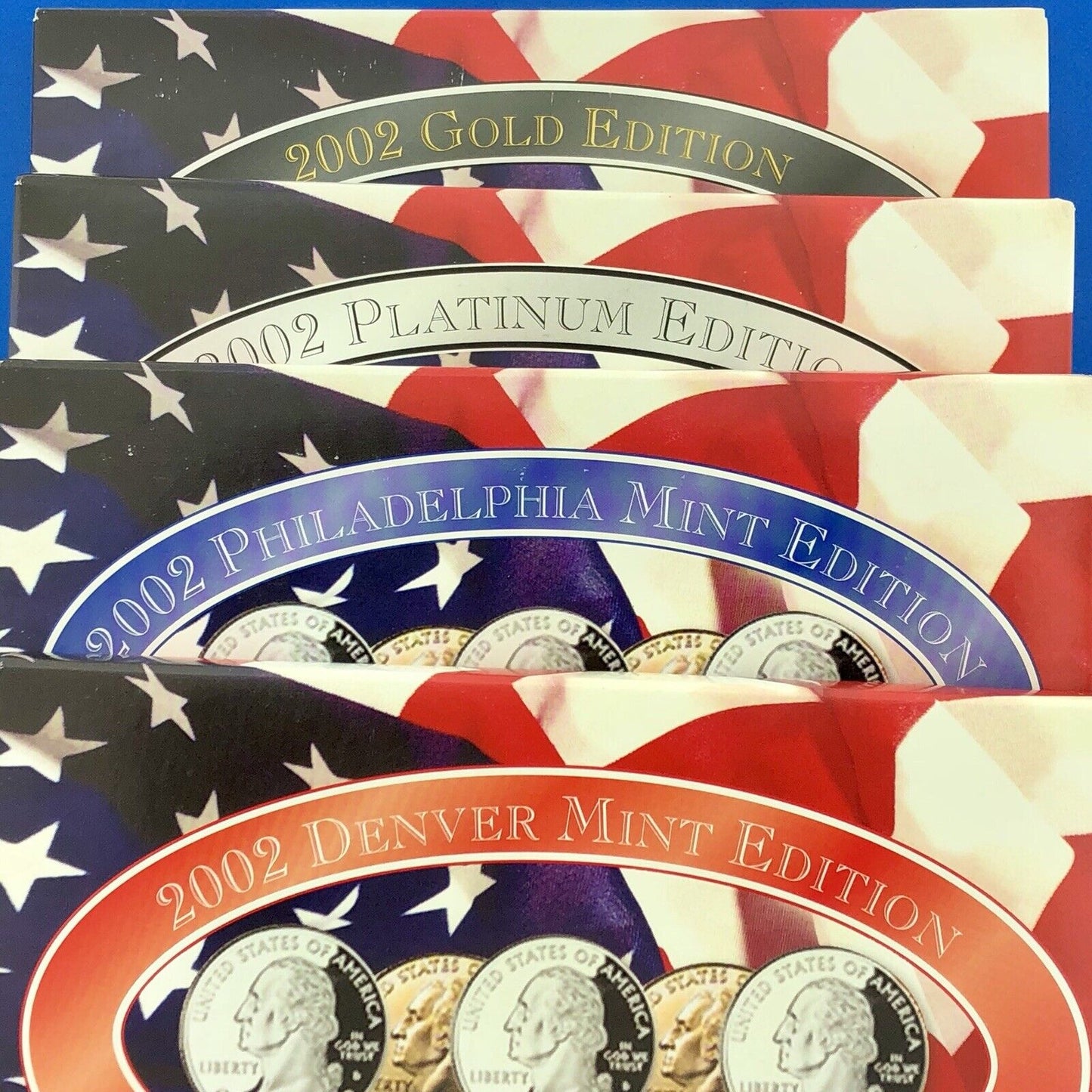 2002 P D State Quarter Collection Platinum Gold Philadelphia Denver 20 Coin Lot