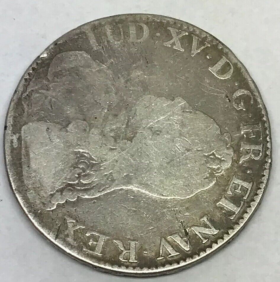 1729 A France Louis XV One Ecu Paris Mint Silver Crown