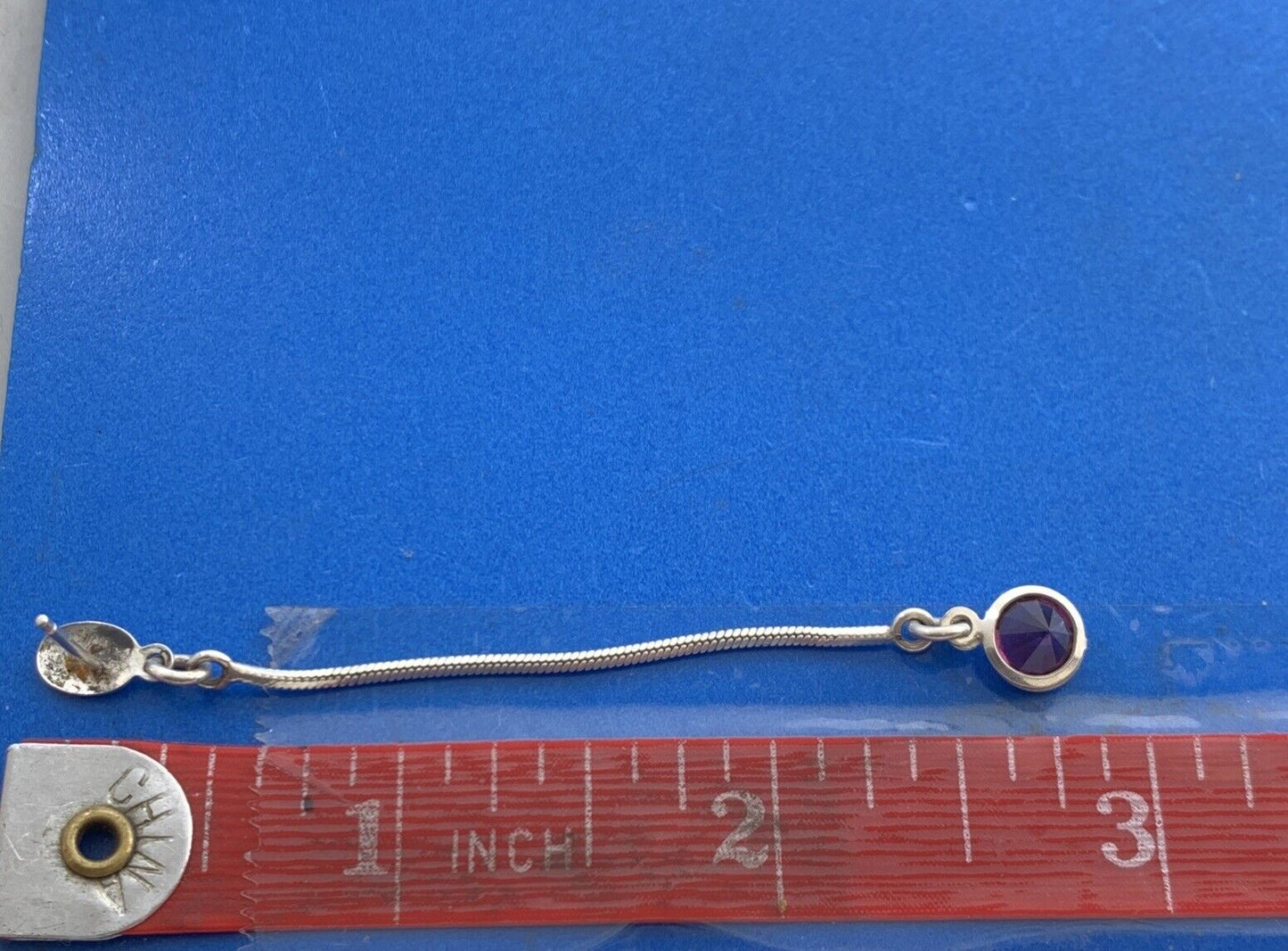 Italy Purple Amethyst 925 Sterling Silver Box Chain Dangle Stud Earrings